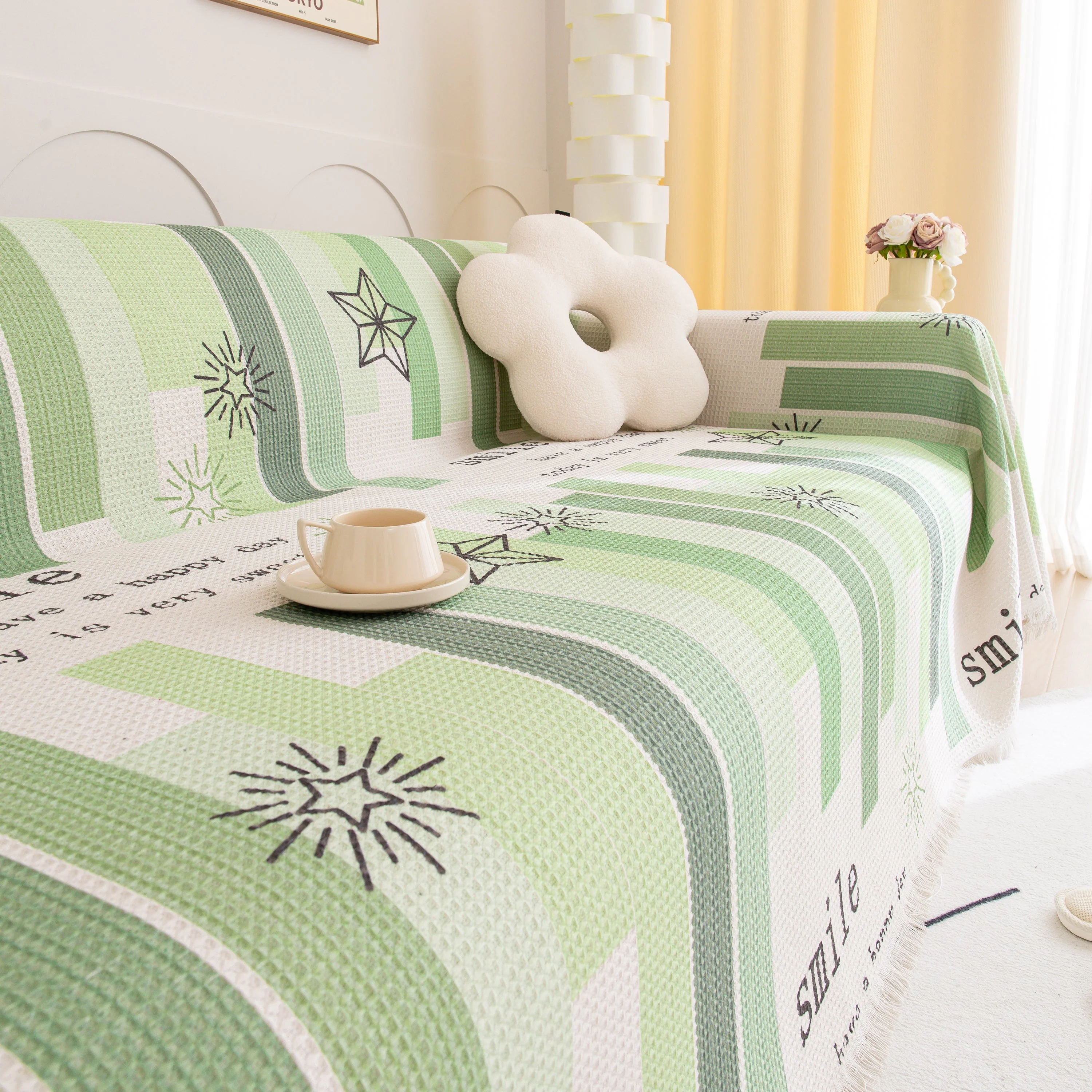 Chenille Sofa Cover Throw, Smile Couch Cover Blanket Throws for Couches, Soft Sofa Towel - Image 58