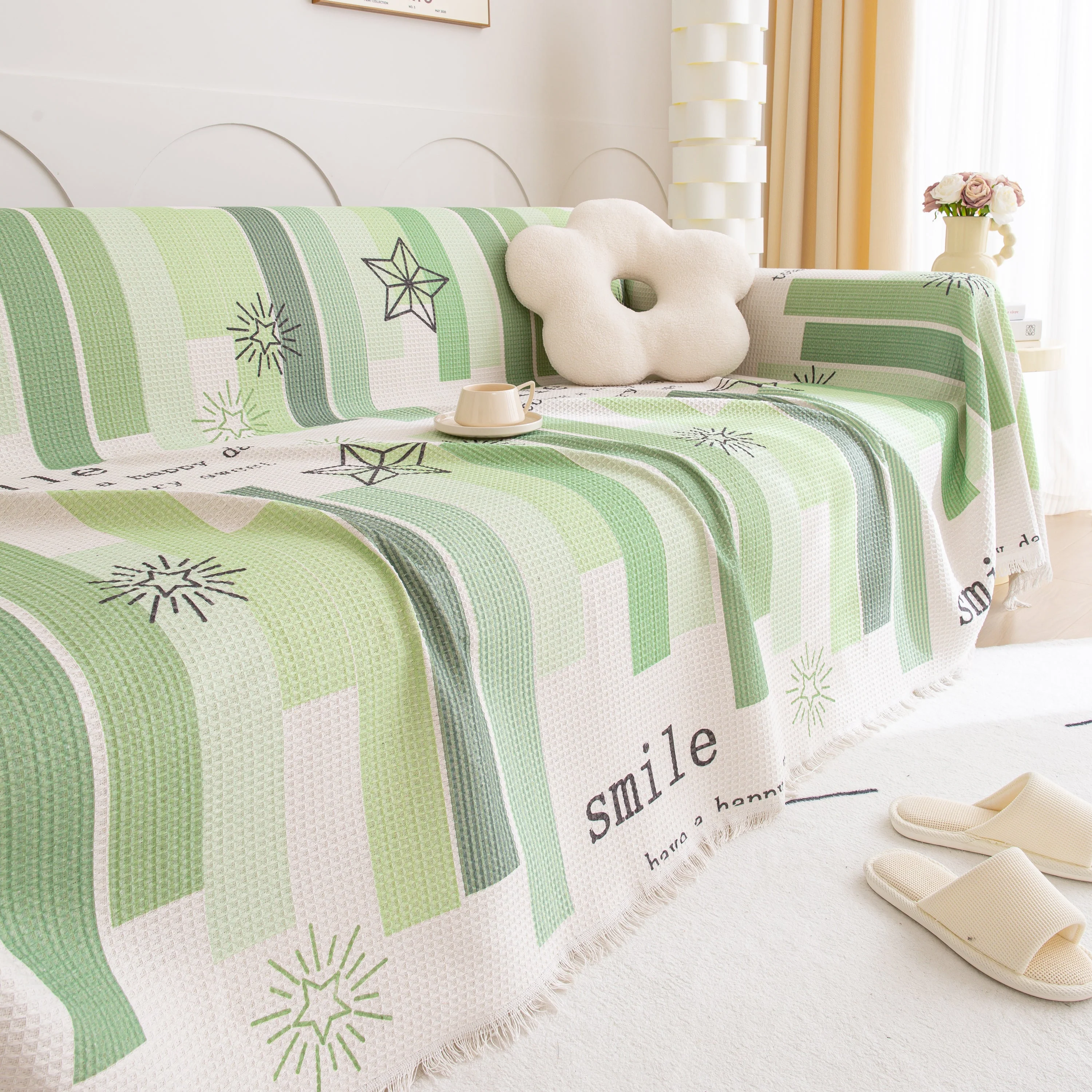 Chenille Sofa Cover Throw, Smile Couch Cover Blanket Throws for Couches, Soft Sofa Towel - Image 65