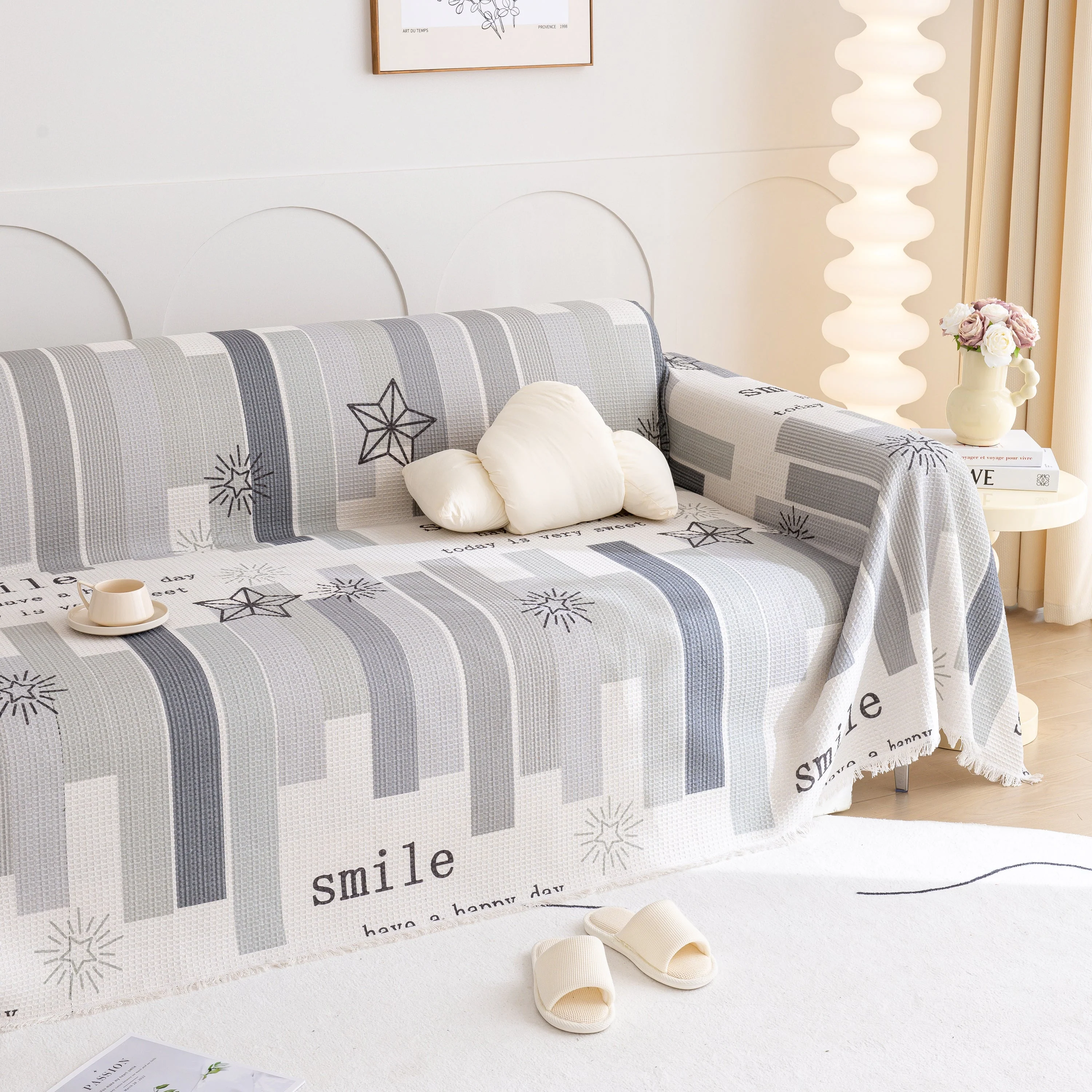 Chenille Sofa Cover Throw, Smile Couch Cover Blanket Throws for Couches, Soft Sofa Towel - Image 79