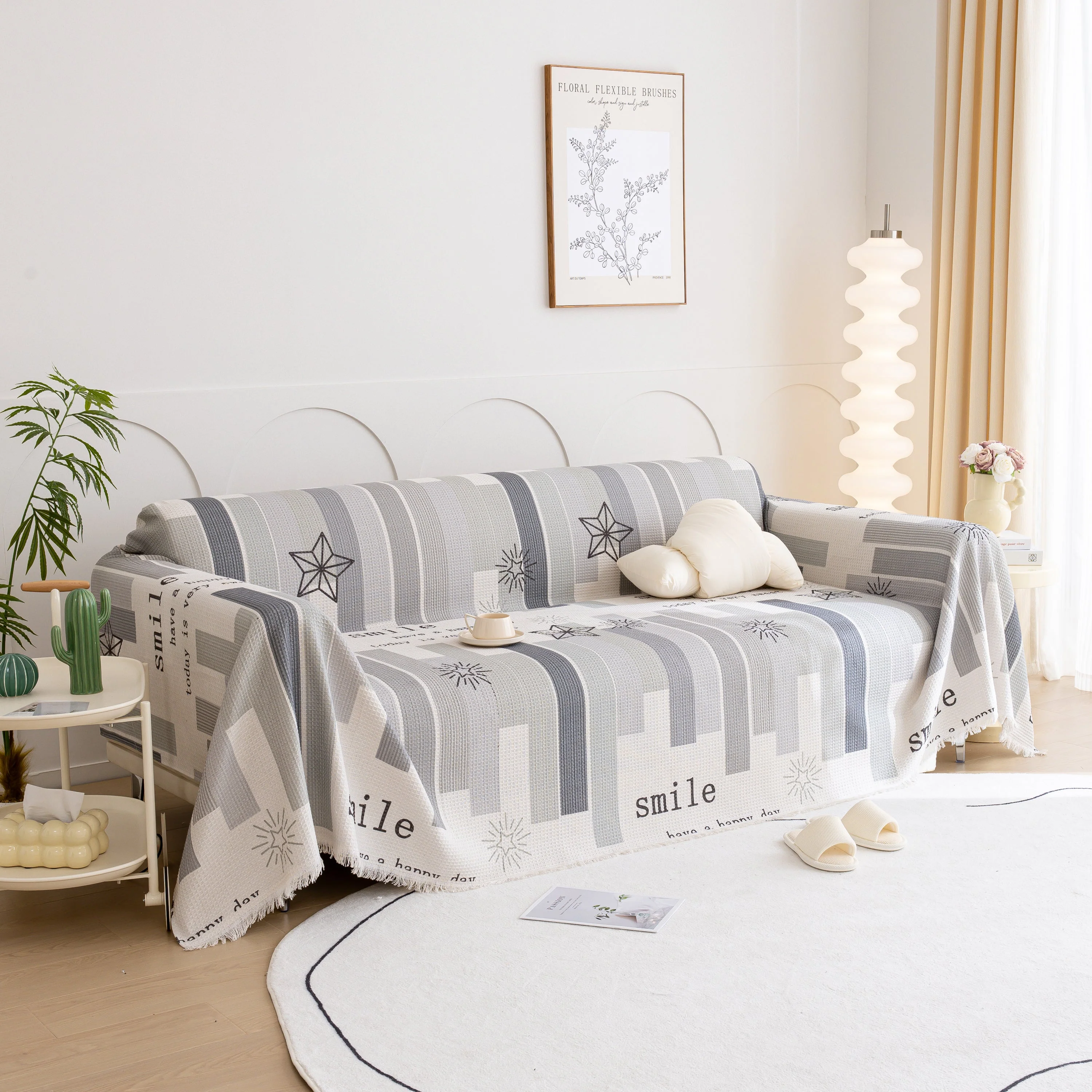 Chenille Sofa Cover Throw, Smile Couch Cover Blanket Throws for Couches, Soft Sofa Towel - Image 80
