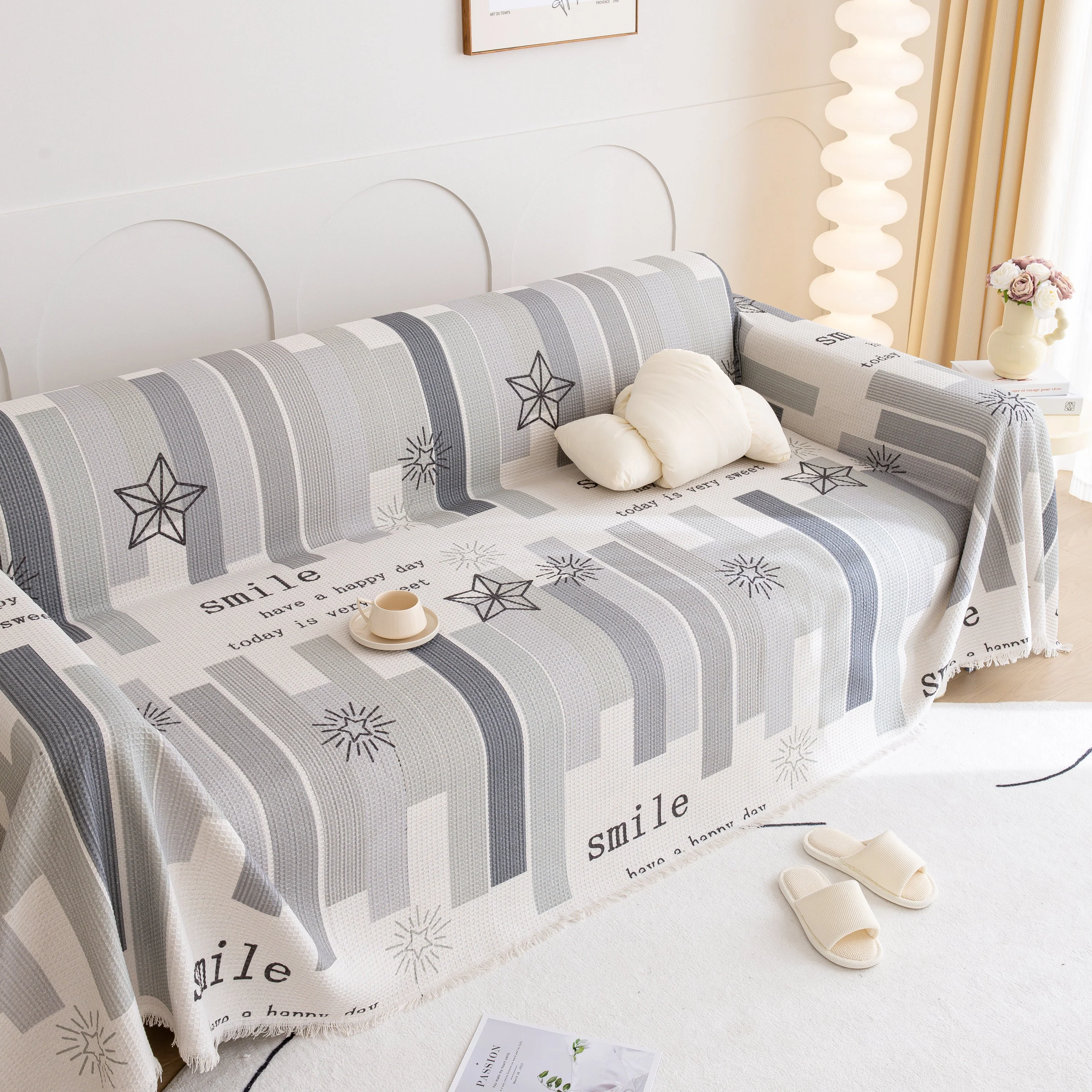 Chenille Sofa Cover Throw, Smile Couch Cover Blanket Throws for Couches, Soft Sofa Towel - Image 81
