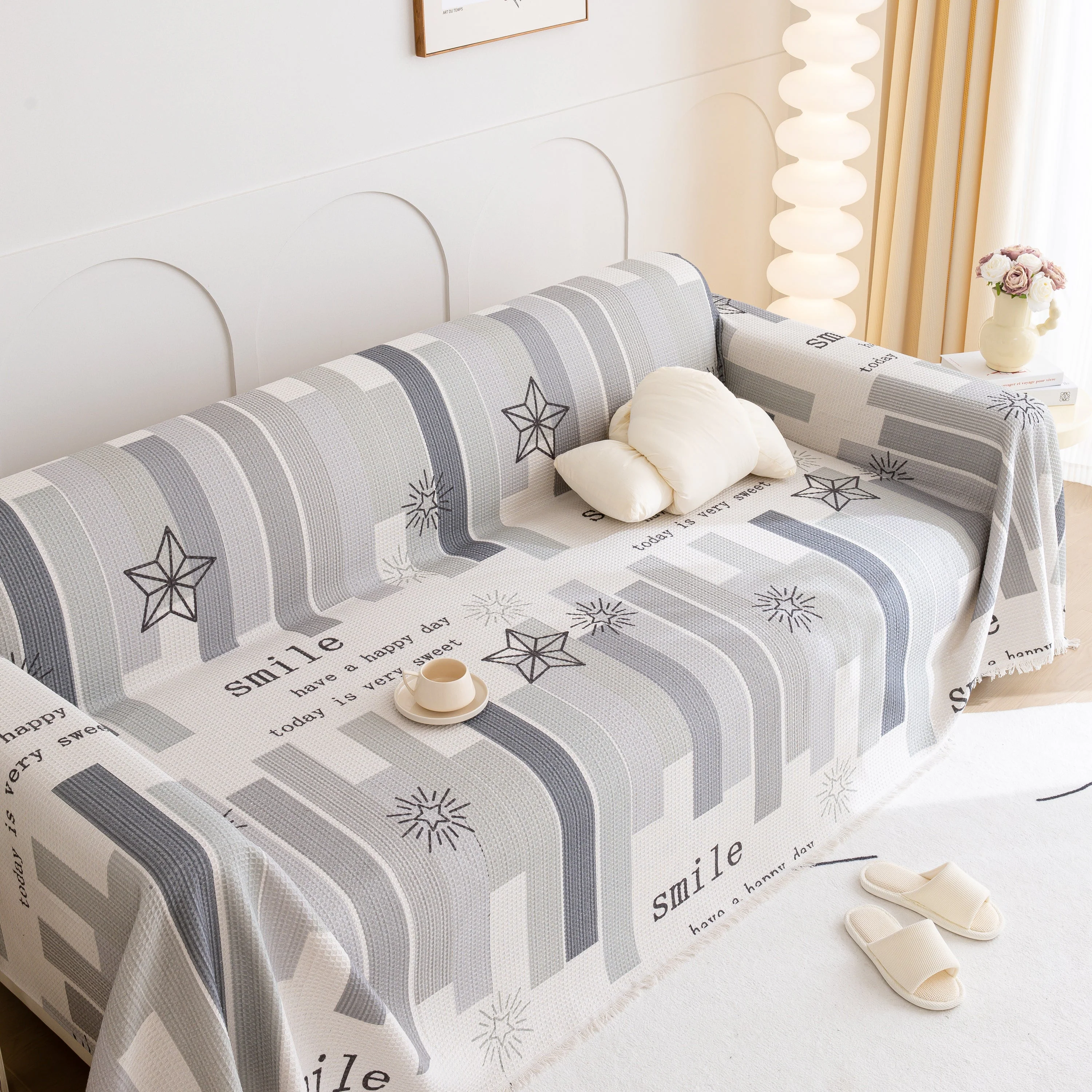 Chenille Sofa Cover Throw, Smile Couch Cover Blanket Throws for Couches, Soft Sofa Towel - Image 82