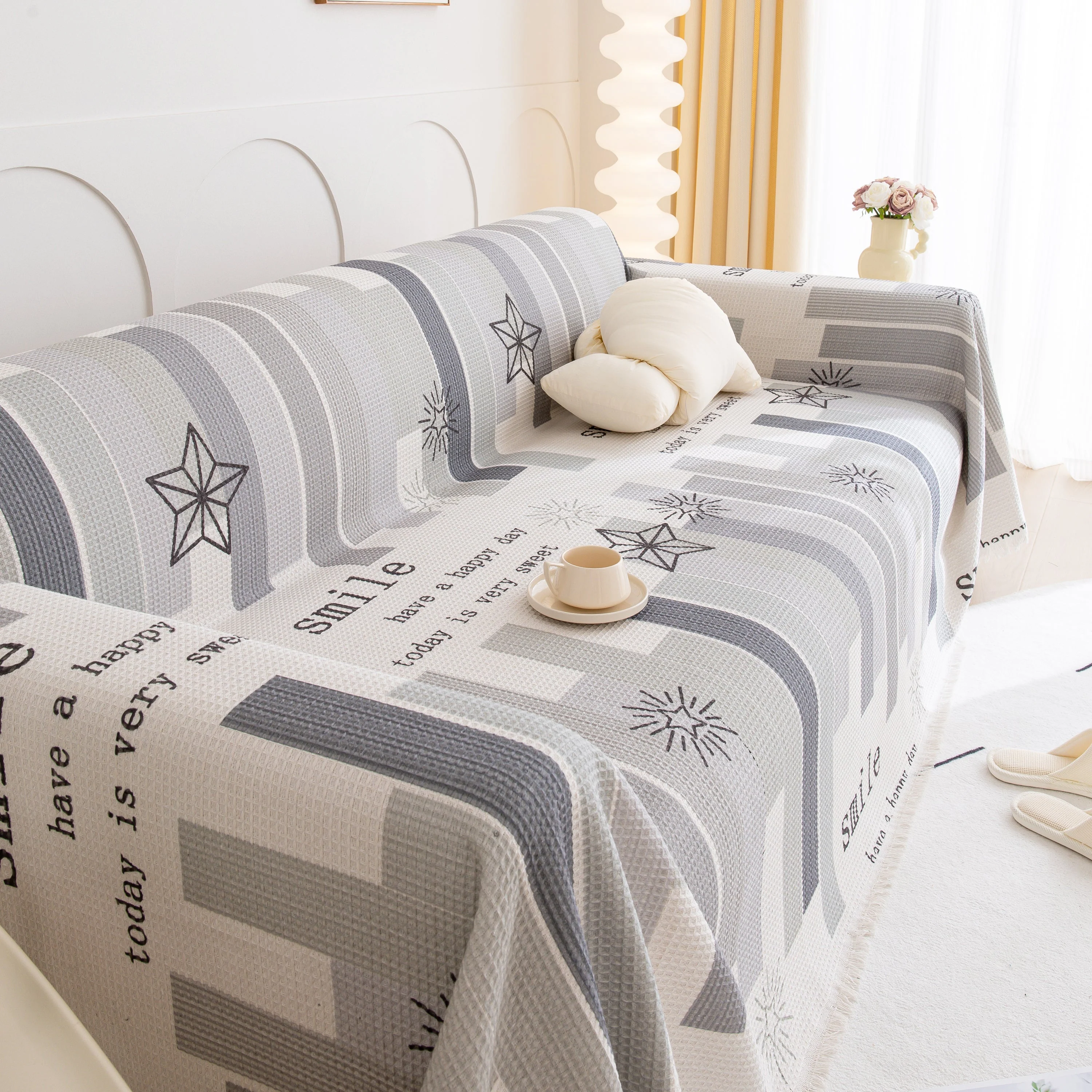 Chenille Sofa Cover Throw, Smile Couch Cover Blanket Throws for Couches, Soft Sofa Towel - Image 83