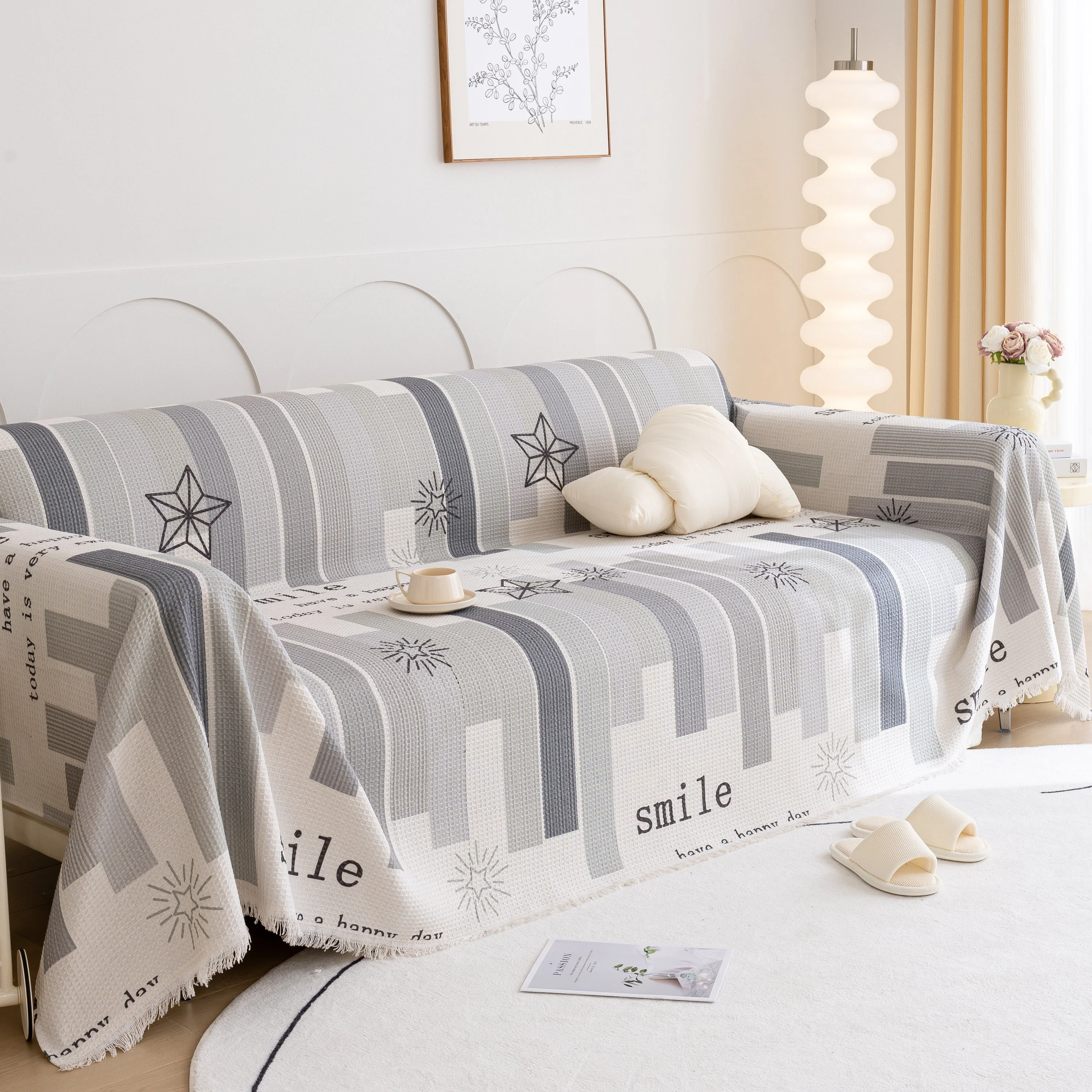 Chenille Sofa Cover Throw, Smile Couch Cover Blanket Throws for Couches, Soft Sofa Towel - Image 86