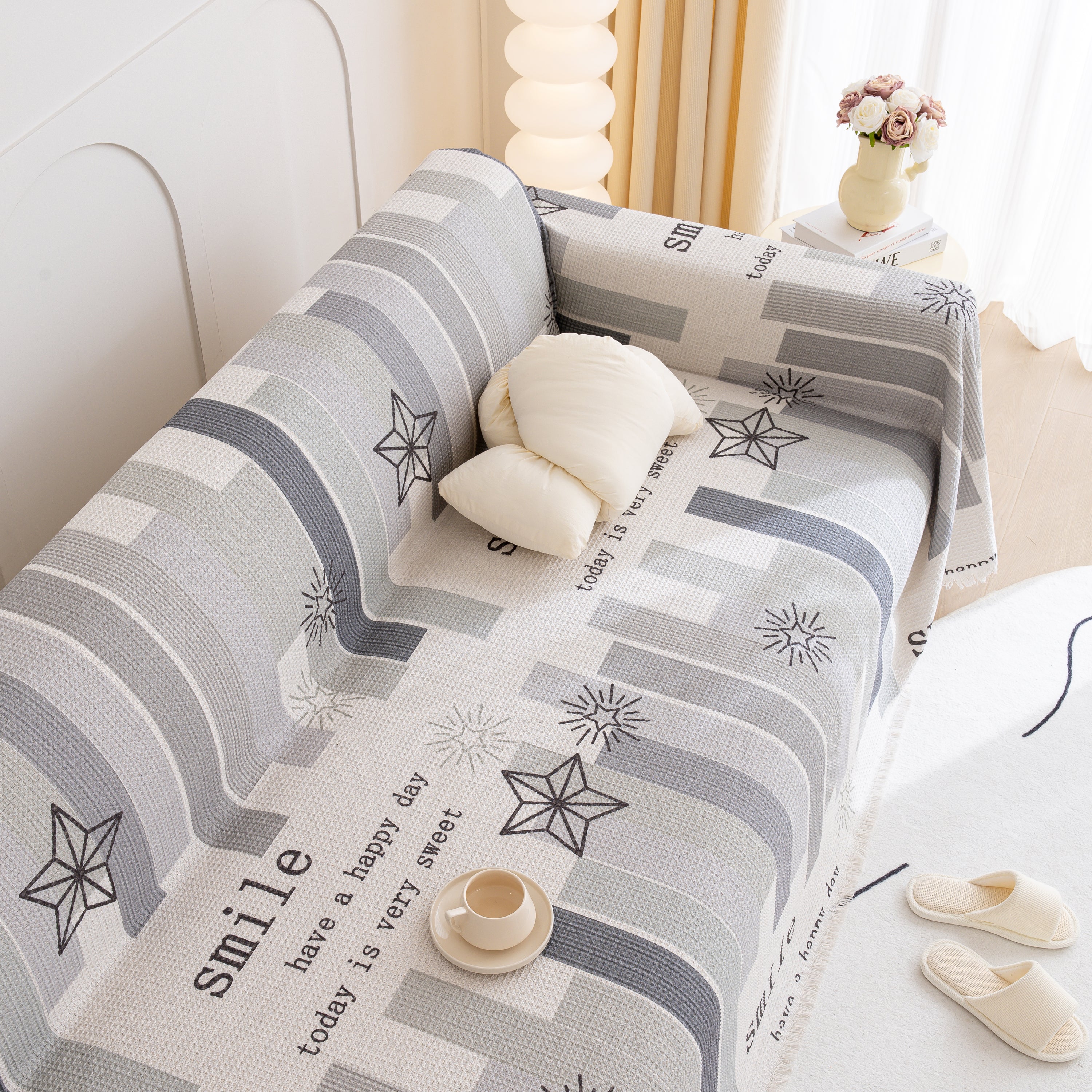 Chenille Sofa Cover Throw, Smile Couch Cover Blanket Throws for Couches, Soft Sofa Towel - Image 87
