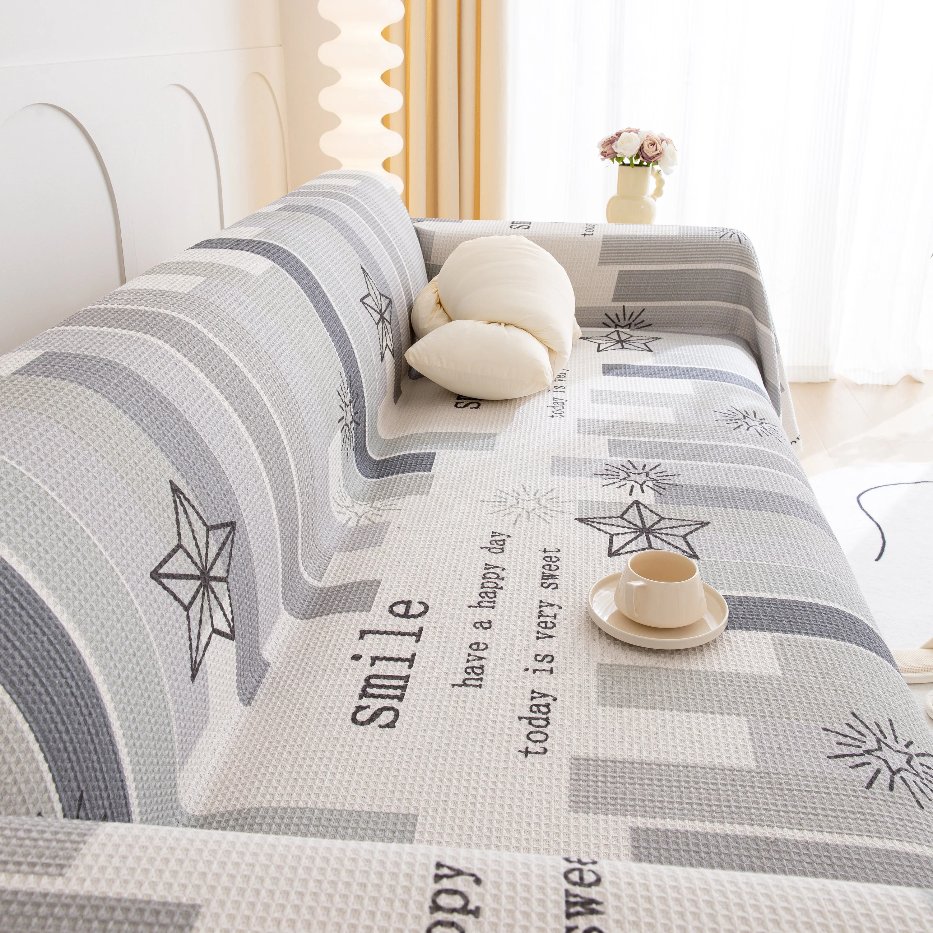 Chenille Sofa Cover Throw, Smile Couch Cover Blanket Throws for Couches, Soft Sofa Towel - Image 88