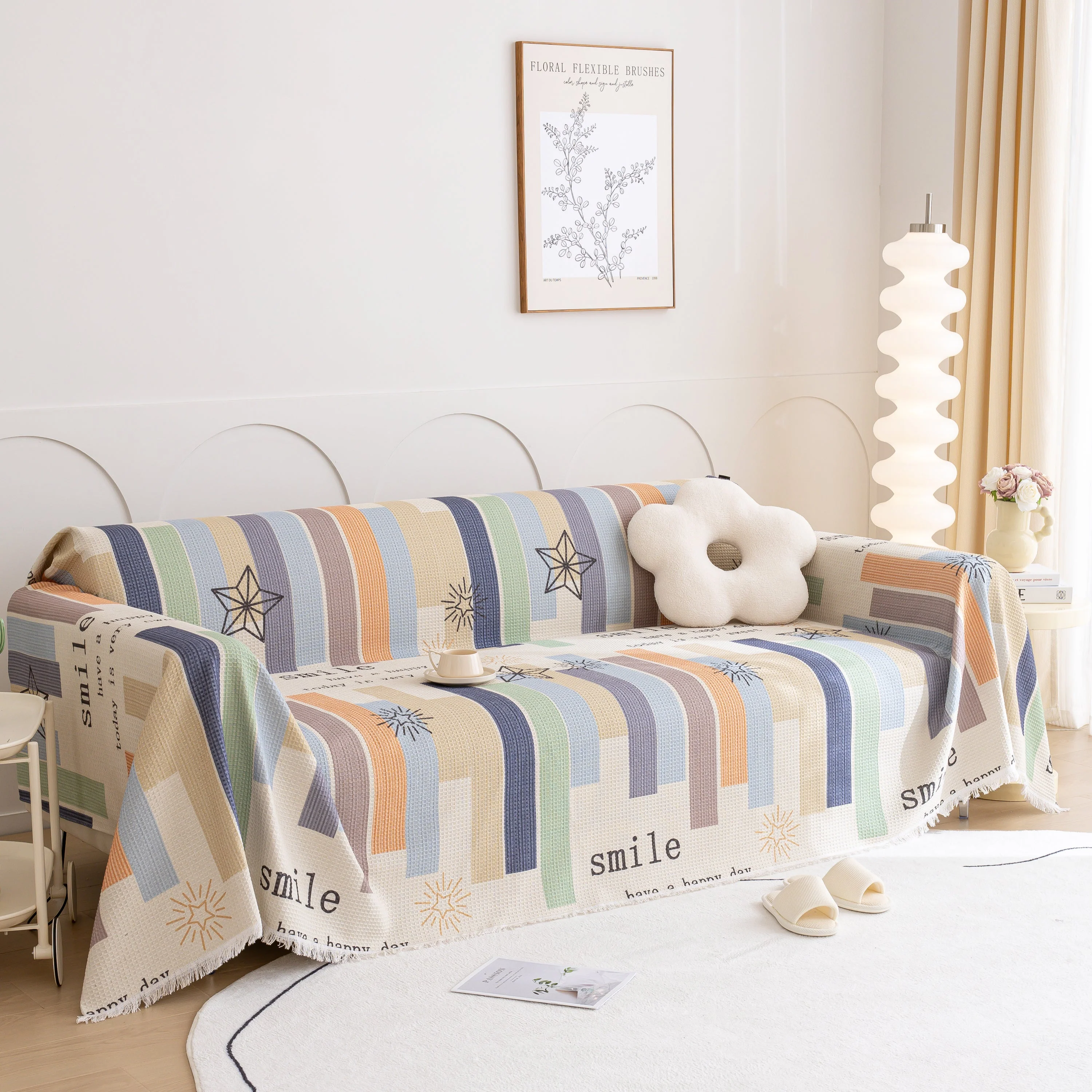 Chenille Sofa Cover Throw, Smile Couch Cover Blanket Throws for Couches, Soft Sofa Towel - Image 9