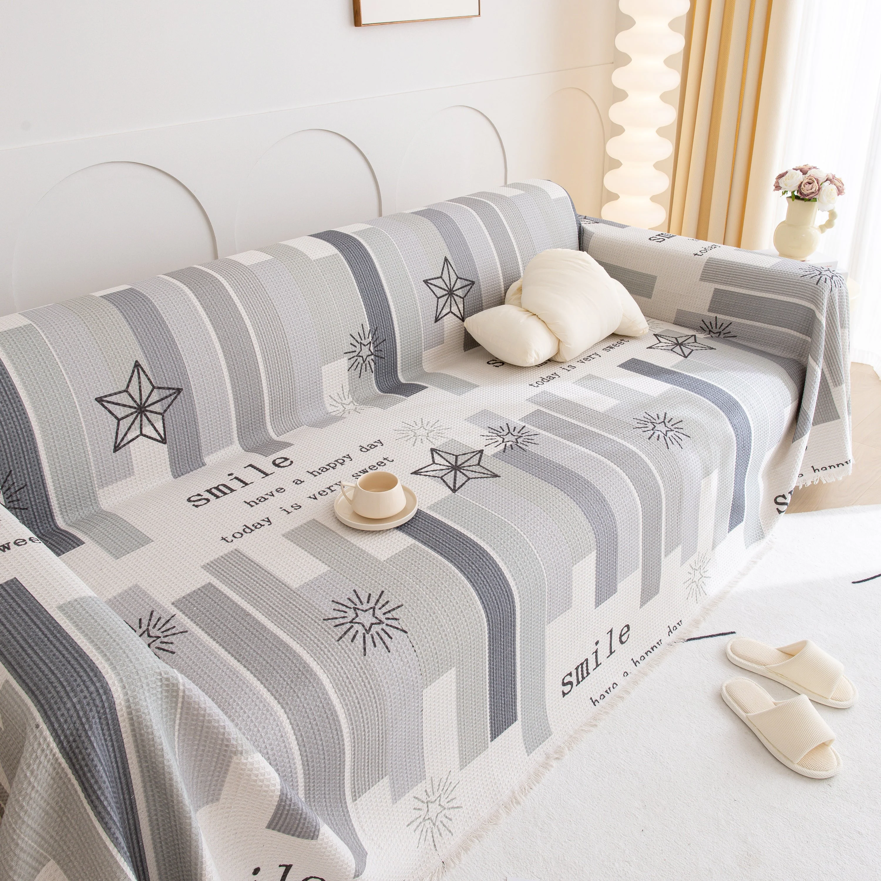Chenille Sofa Cover Throw, Smile Couch Cover Blanket Throws for Couches, Soft Sofa Towel - Image 90