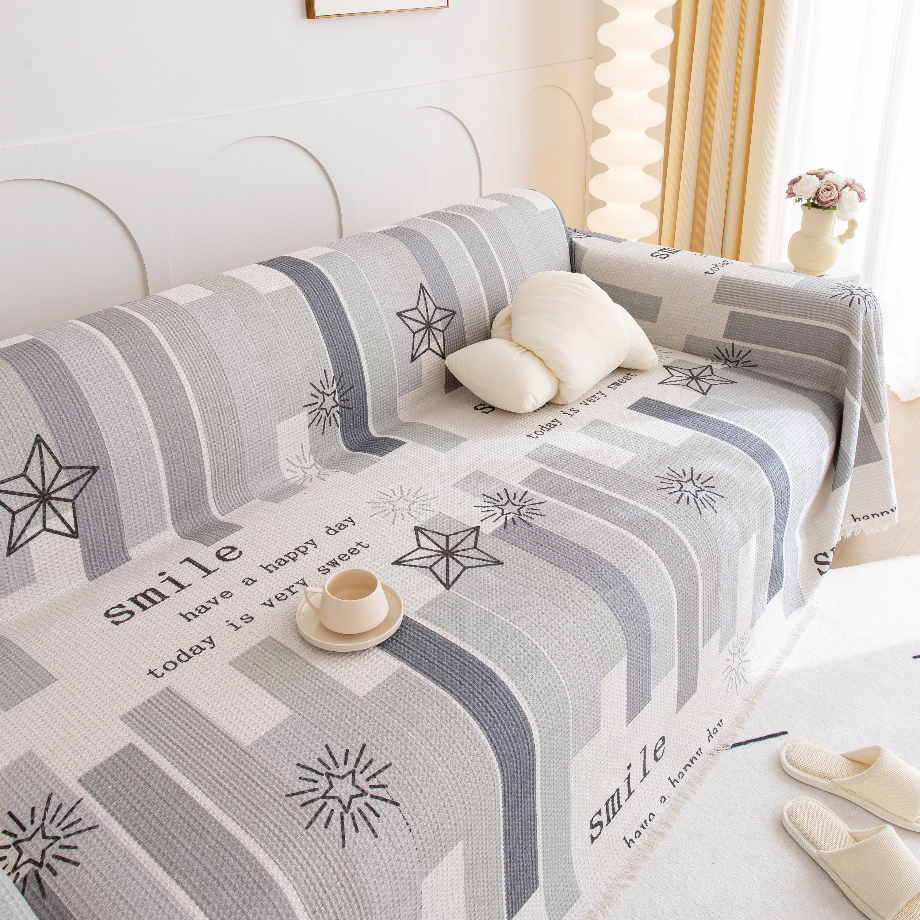 Chenille Sofa Cover Throw, Smile Couch Cover Blanket Throws for Couches, Soft Sofa Towel - Image 91