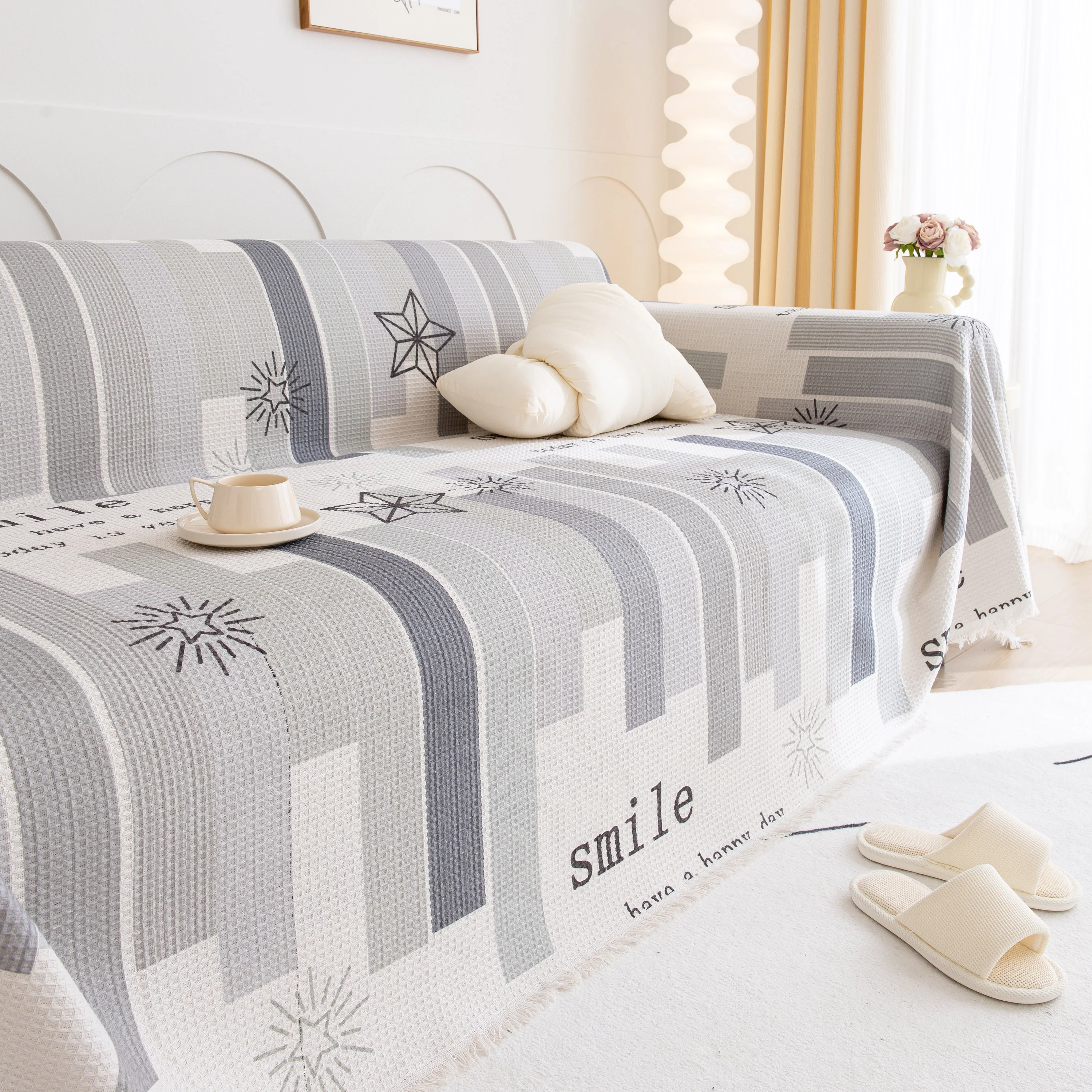 Chenille Sofa Cover Throw, Smile Couch Cover Blanket Throws for Couches, Soft Sofa Towel - Image 92