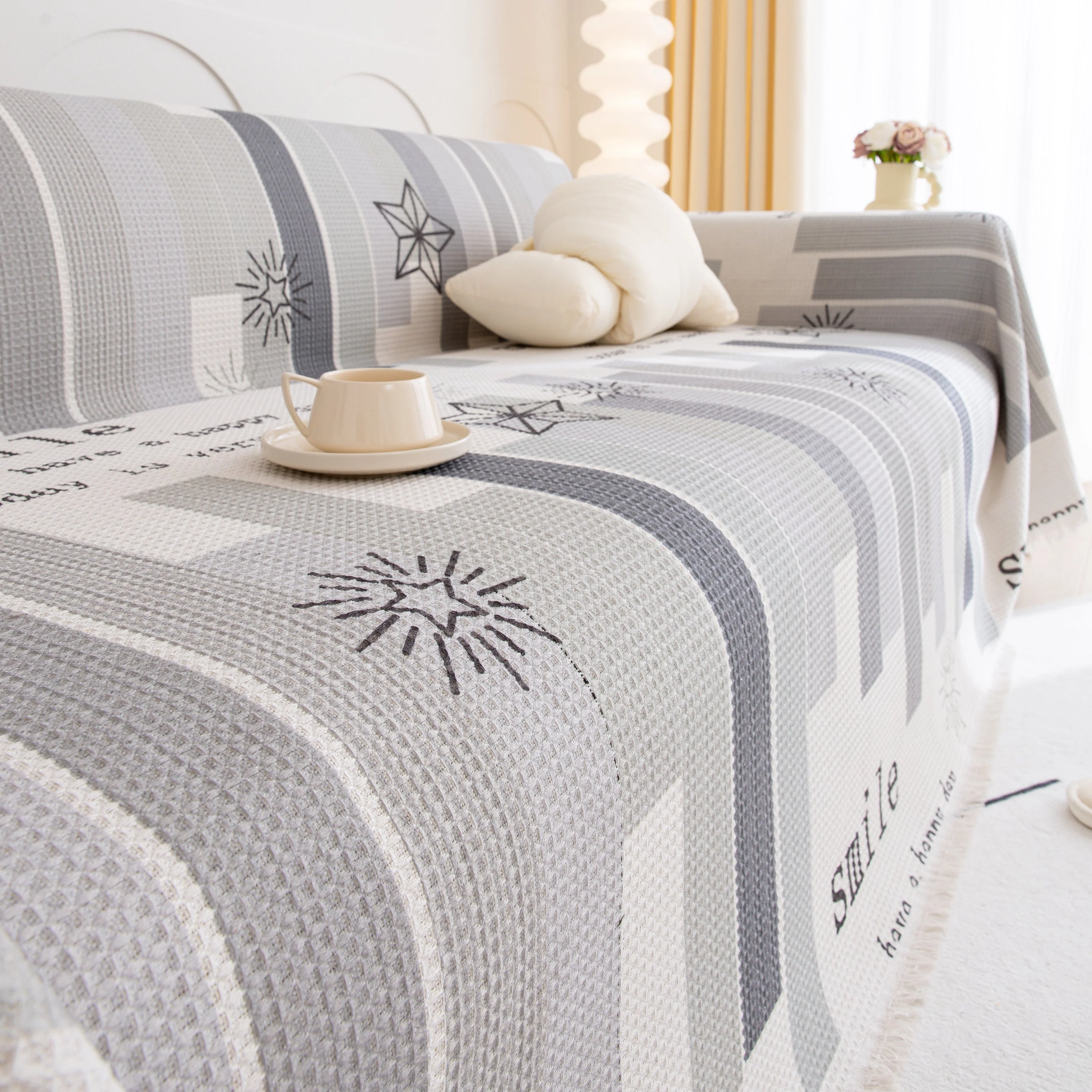 Chenille Sofa Cover Throw, Smile Couch Cover Blanket Throws for Couches, Soft Sofa Towel - Image 93