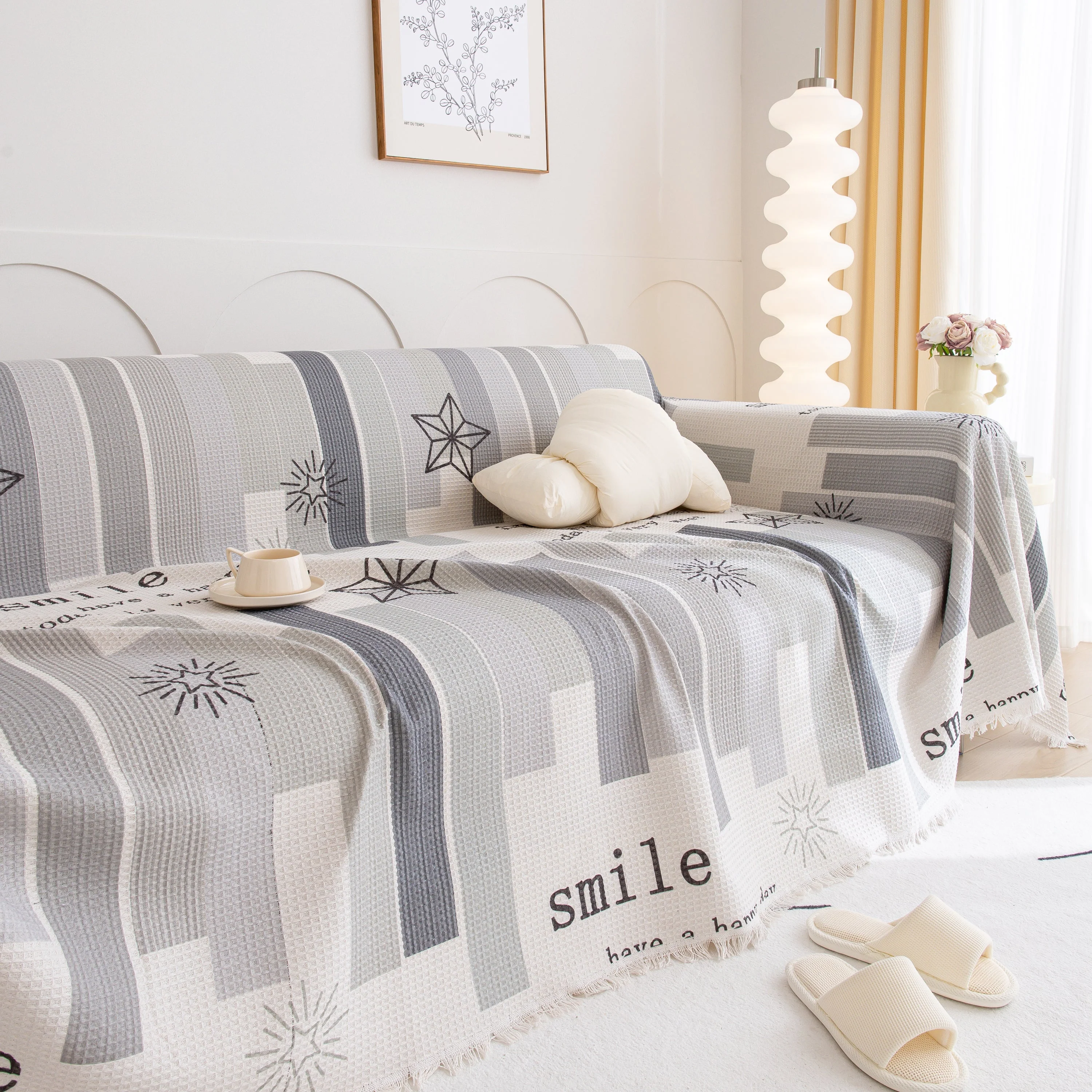 Chenille Sofa Cover Throw, Smile Couch Cover Blanket Throws for Couches, Soft Sofa Towel - Image 99