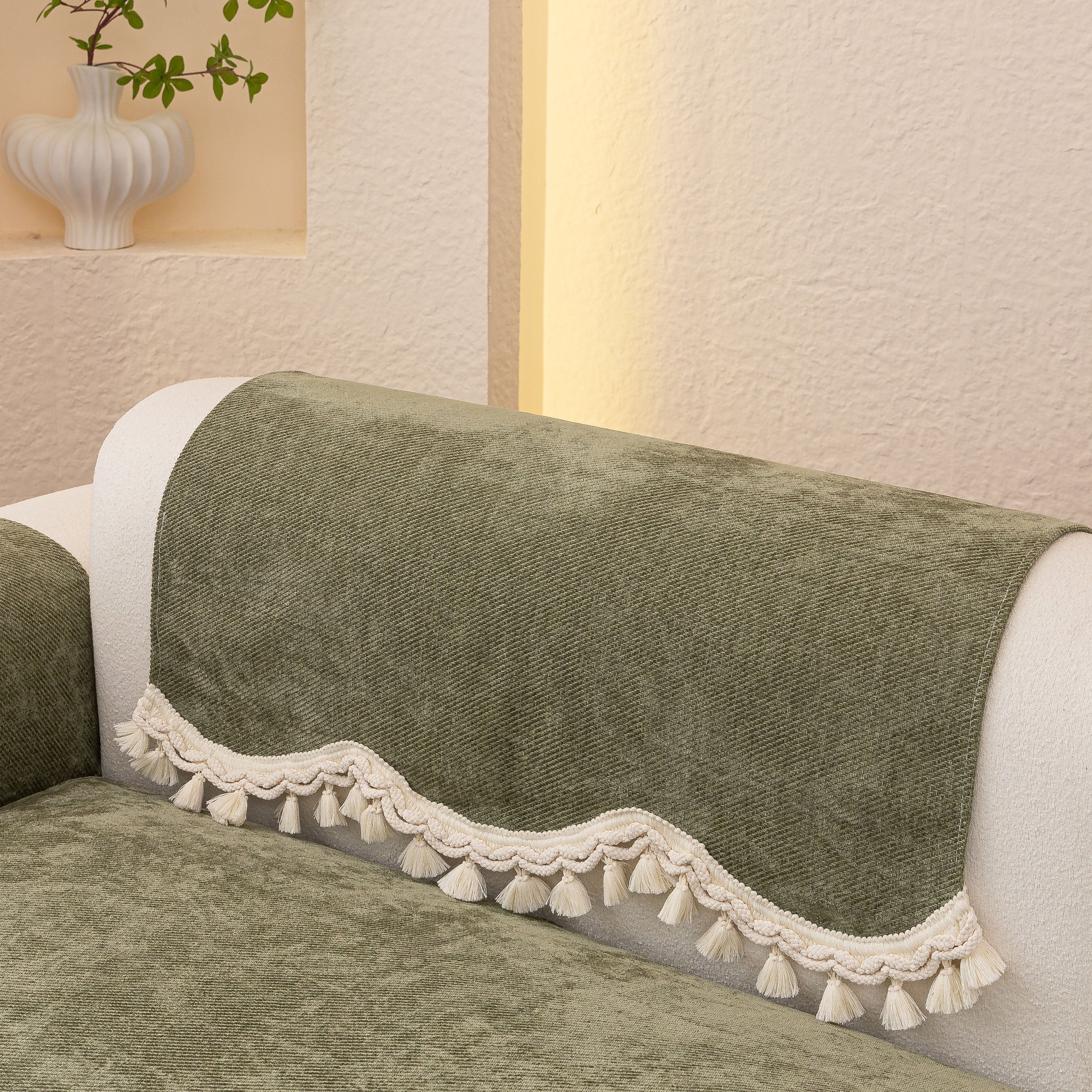 Chenille Sofa Cover Towel – Non-Slip, Washable Pets Couch Protector with Tassels - Image 12