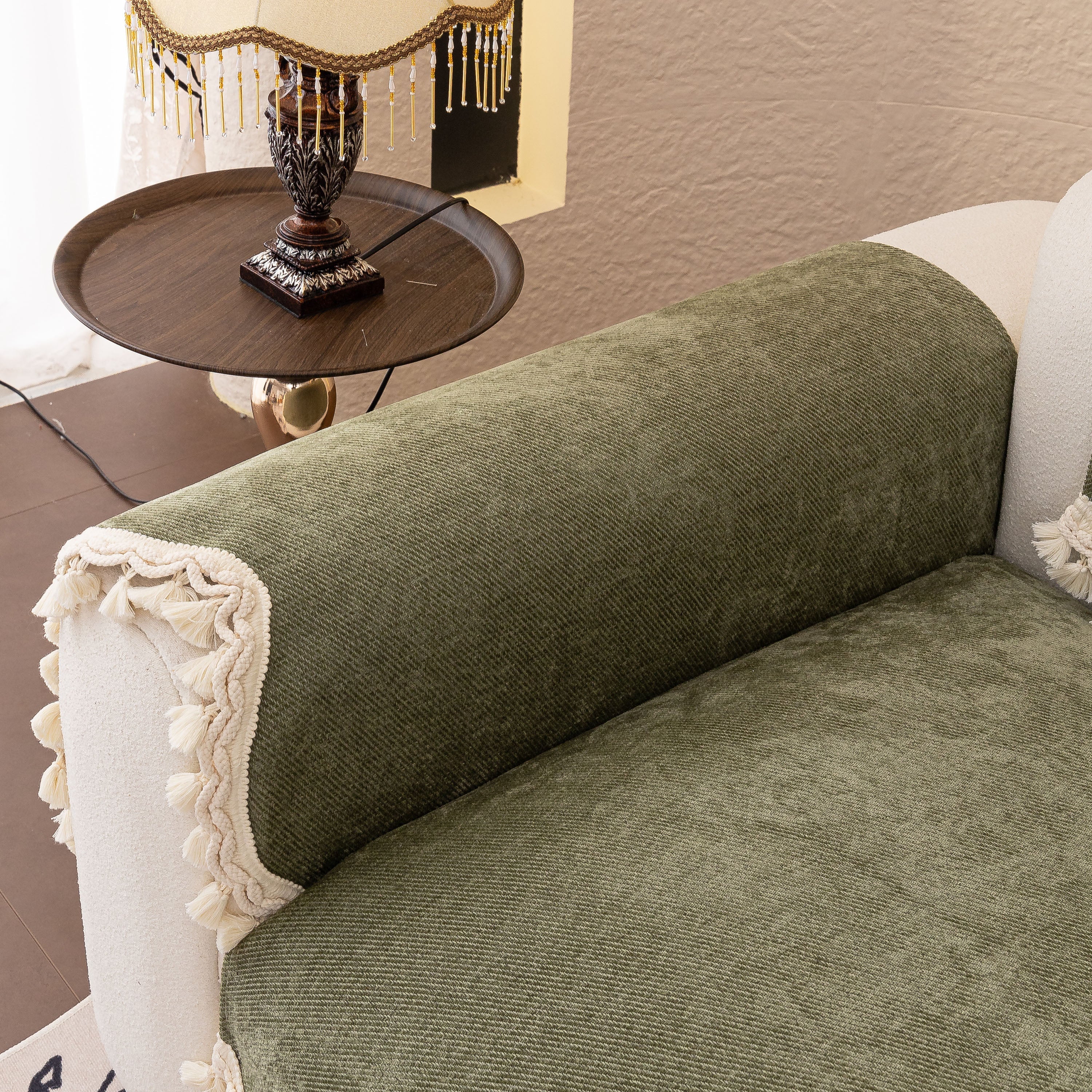 Chenille Sofa Cover Towel – Non-Slip, Washable Pets Couch Protector with Tassels - Image 13