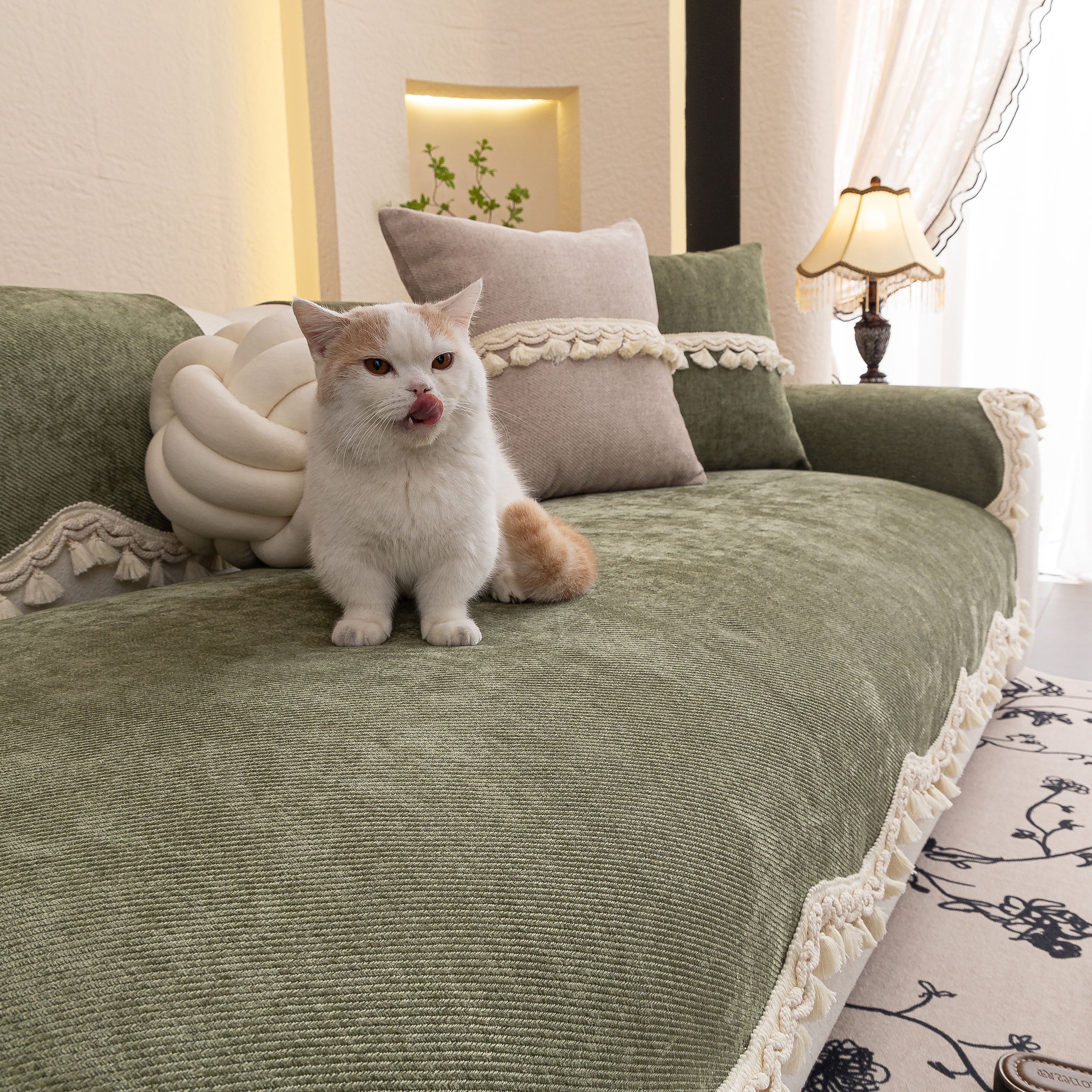 Chenille Sofa Cover Towel – Non-Slip, Washable Pets Couch Protector with Tassels - Image 27