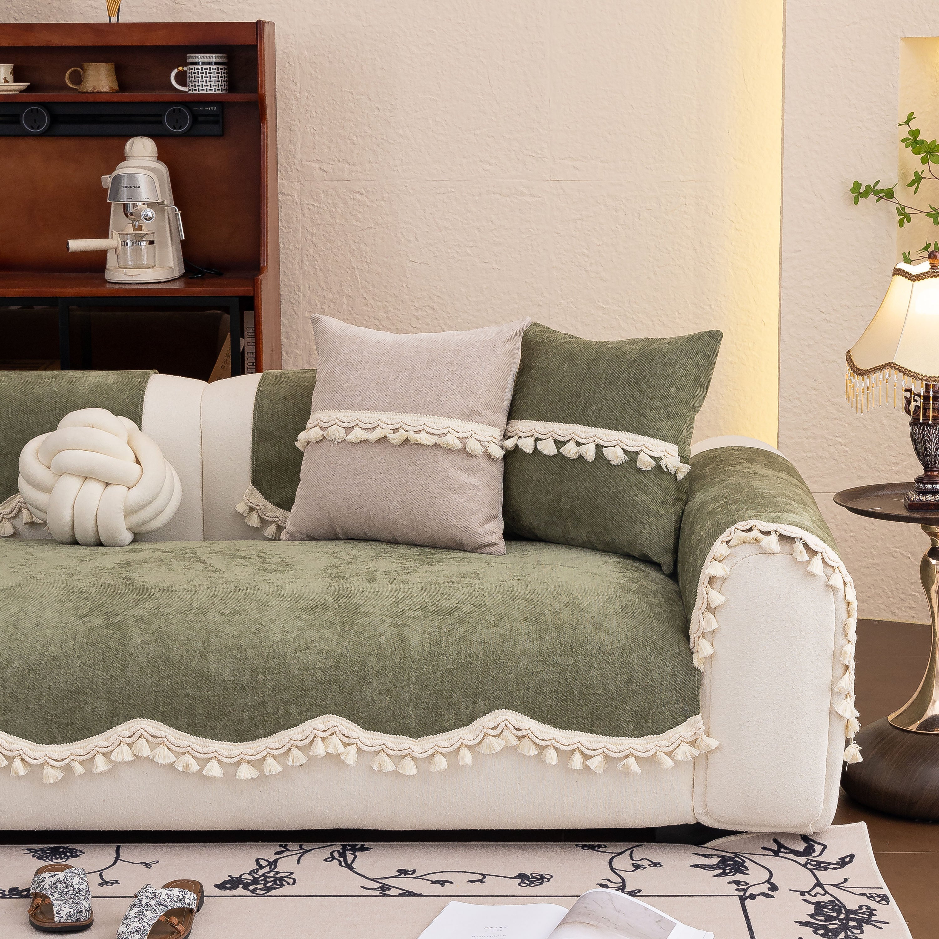 Chenille Sofa Cover Towel – Non-Slip, Washable Pets Couch Protector with Tassels - Image 30