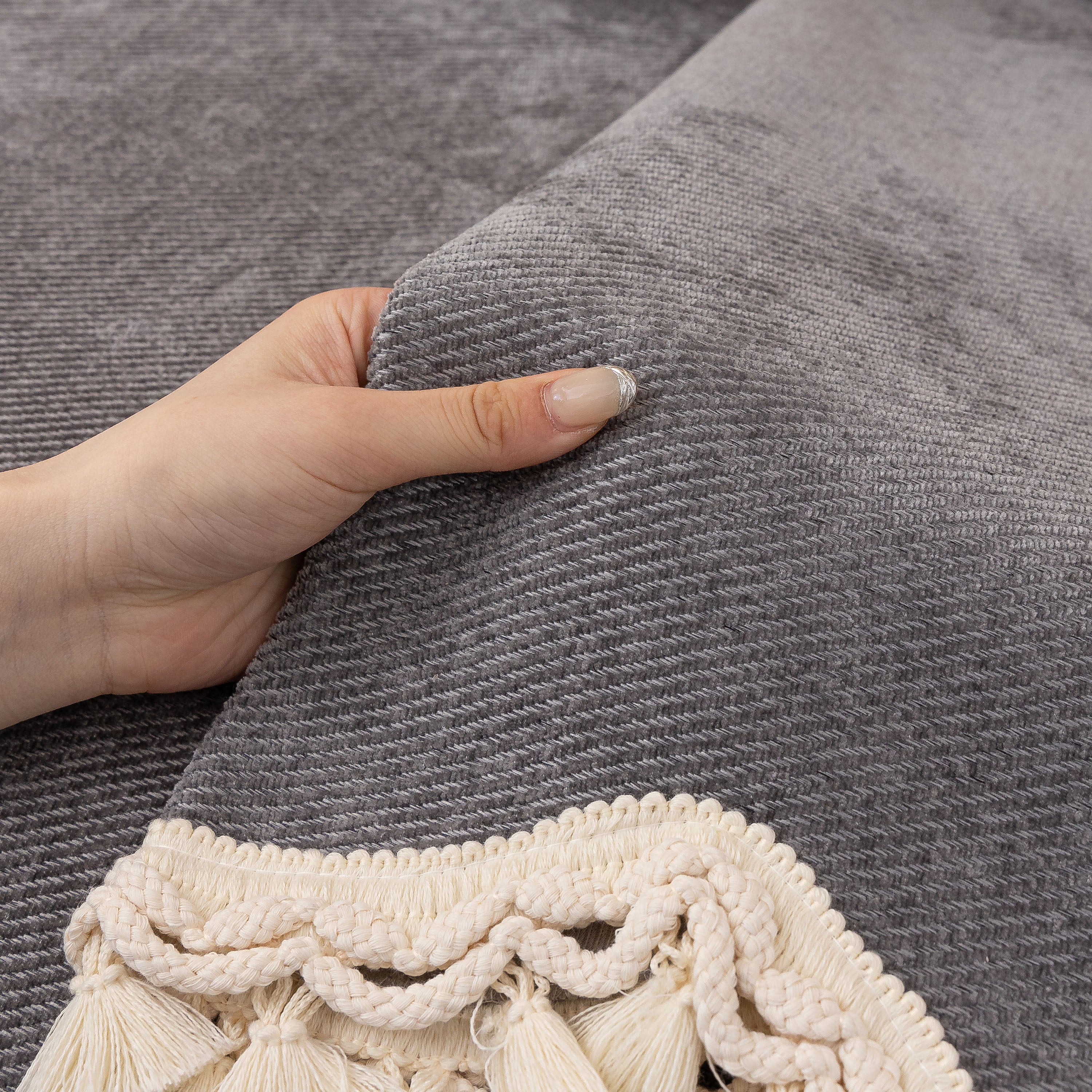 Chenille Sofa Cover Towel – Non-Slip, Washable Pets Couch Protector with Tassels - Image 37