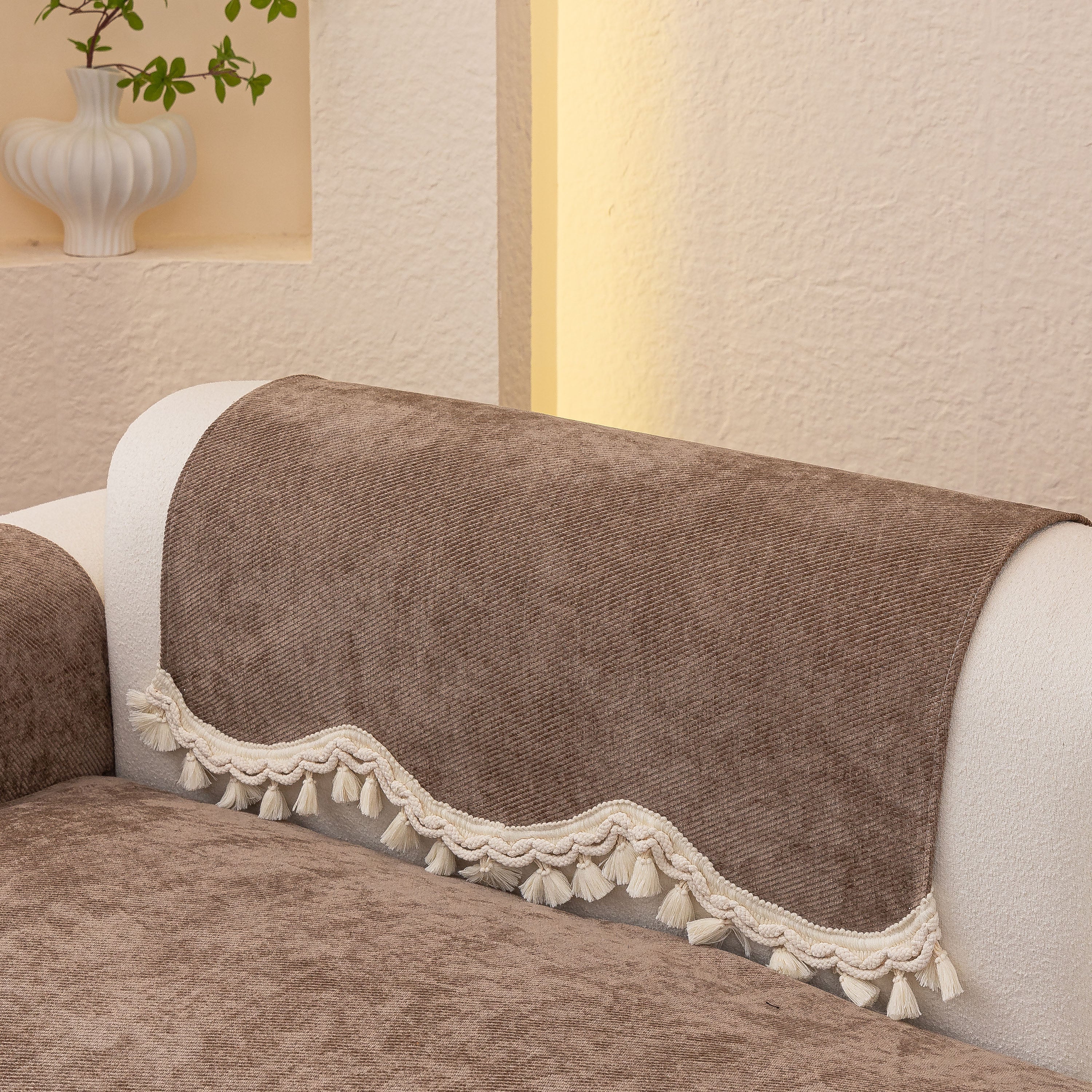 Chenille Sofa Cover Towel – Non-Slip, Washable Pets Couch Protector with Tassels - Image 65