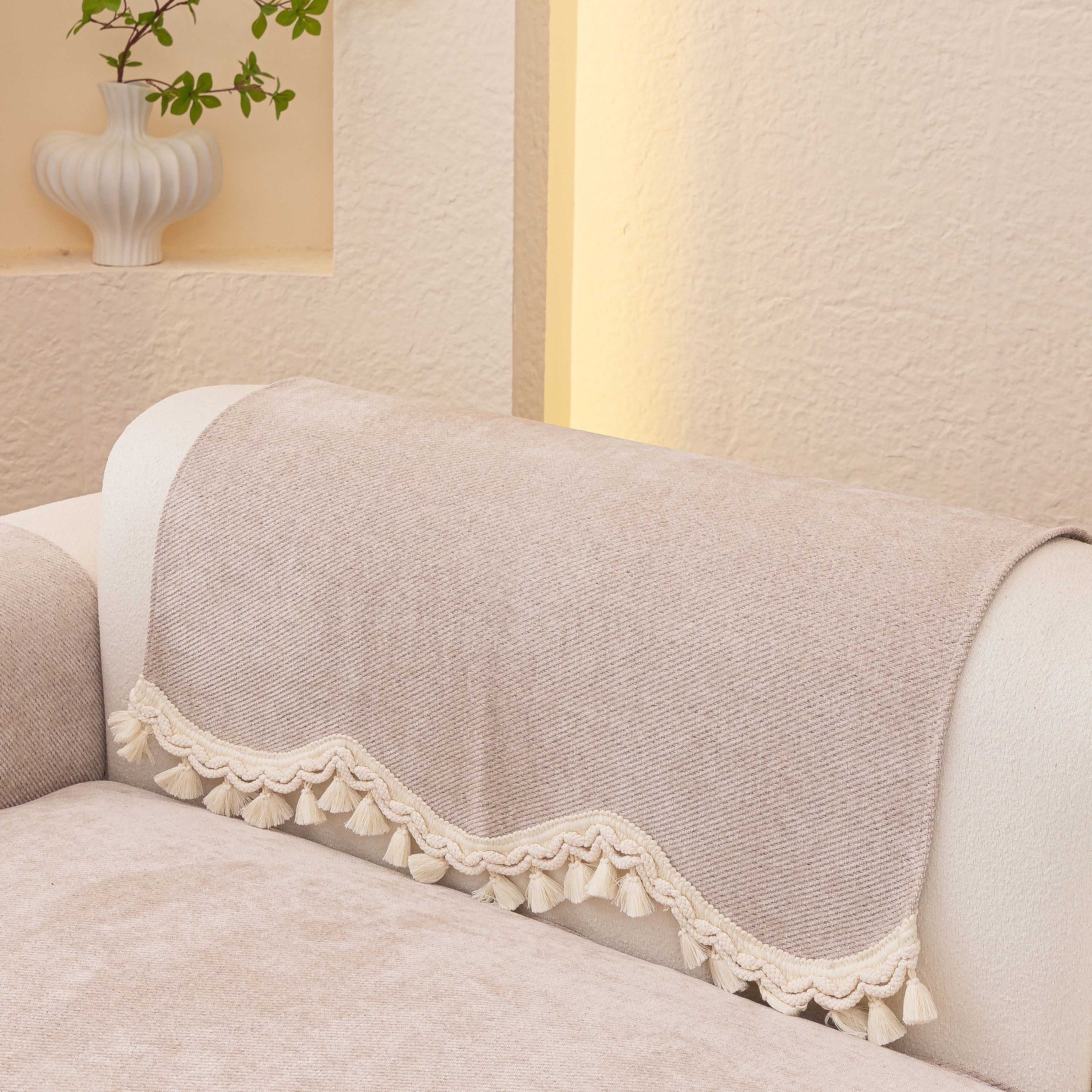 Chenille Sofa Cover Towel – Non-Slip, Washable Pets Couch Protector with Tassels - Image 93