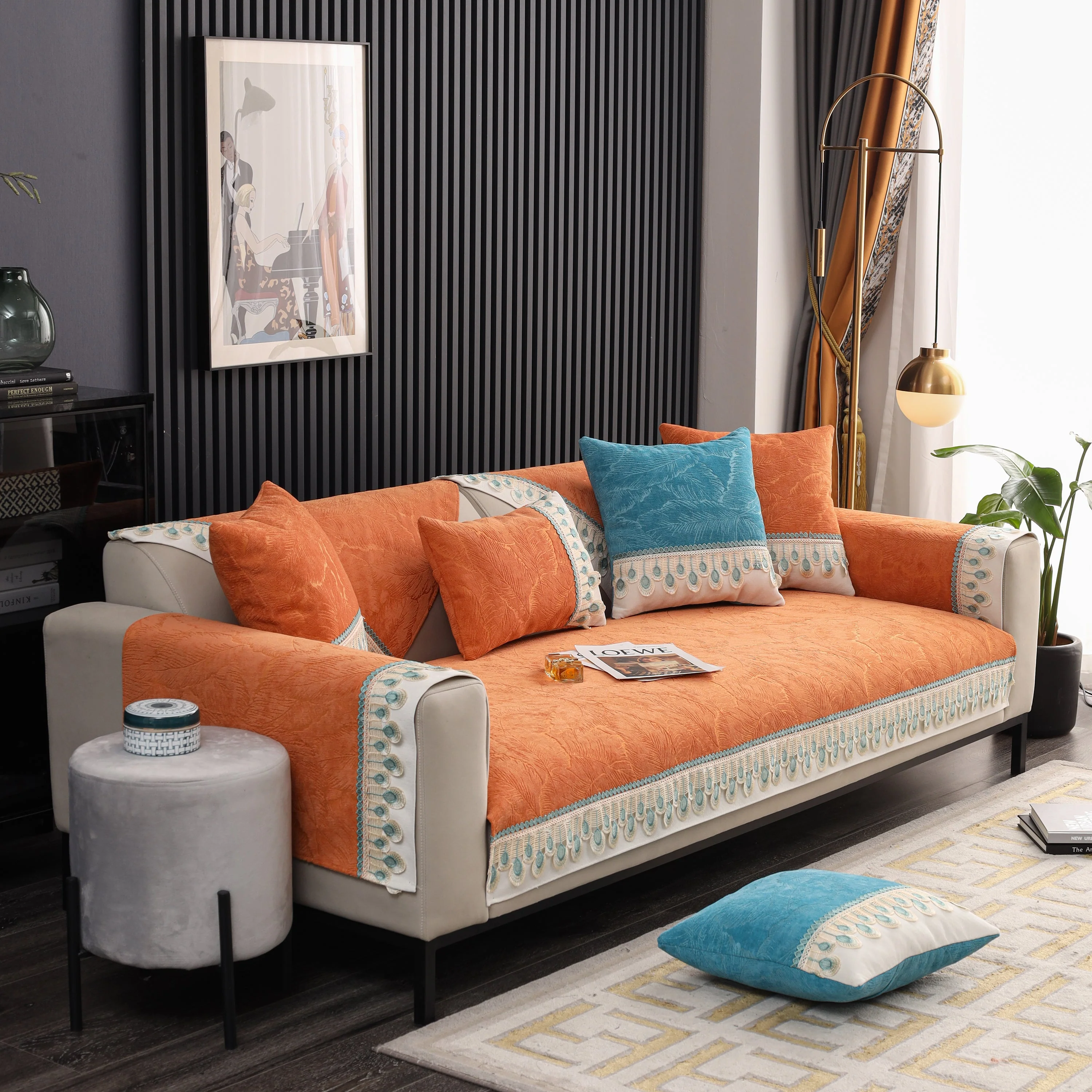 Chenille Sofa Slipcover, Non Slip Couch Seat Covers, Quilted Sofa Mat, Furniture Protector for Dogs - Image 14