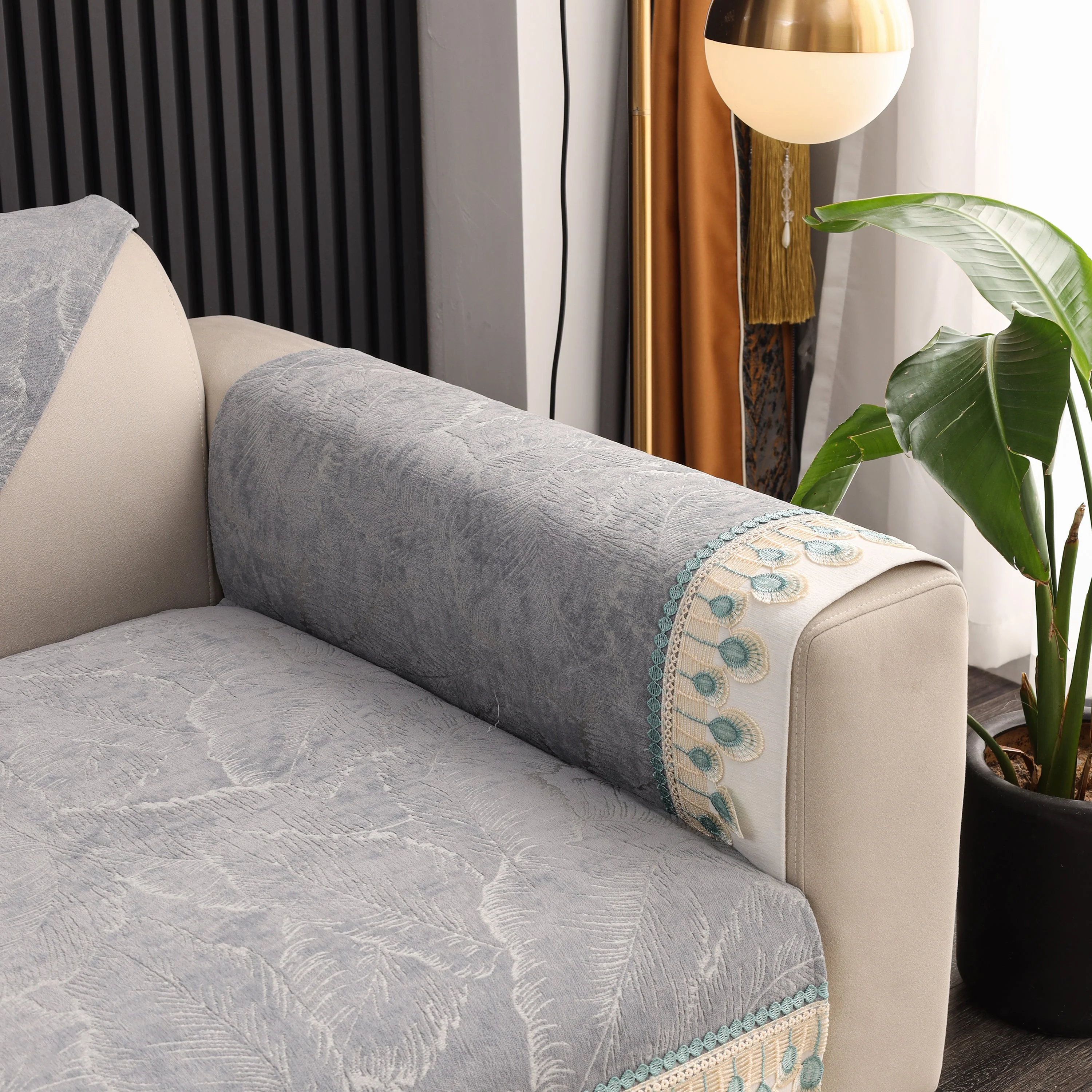 Chenille Sofa Slipcover, Non Slip Couch Seat Covers, Quilted Sofa Mat, Furniture Protector for Dogs - Image 6