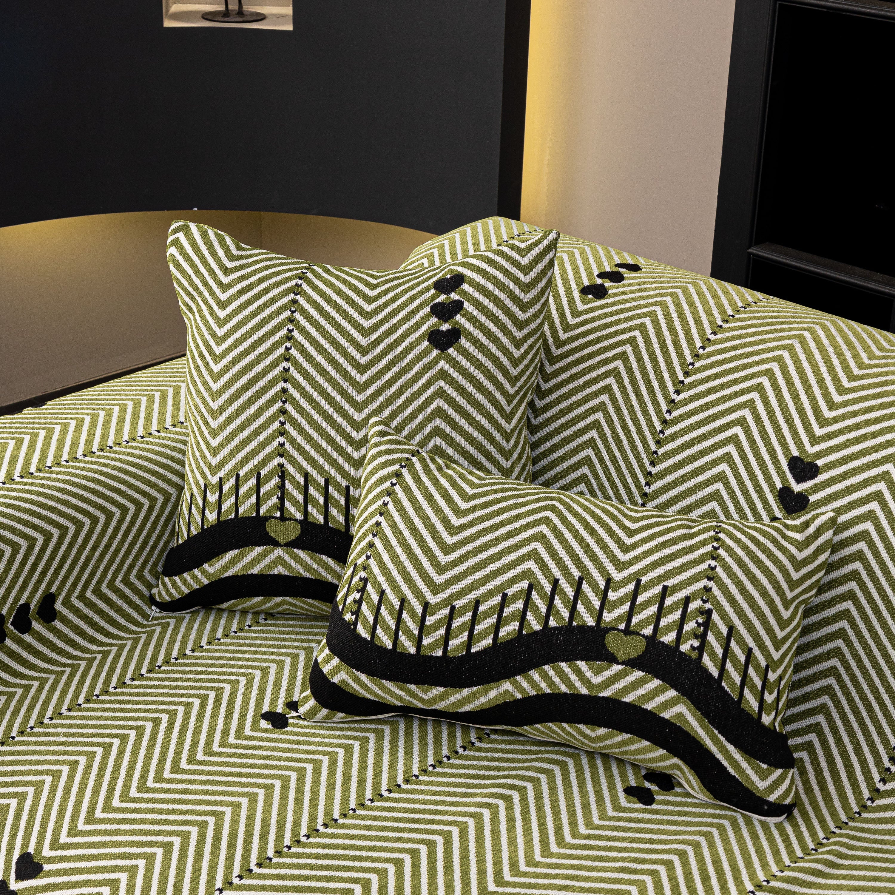 Chenille Sofa Throw Cover, Textured Chevron Decorative Couch Blanket for Living Room - Image 37