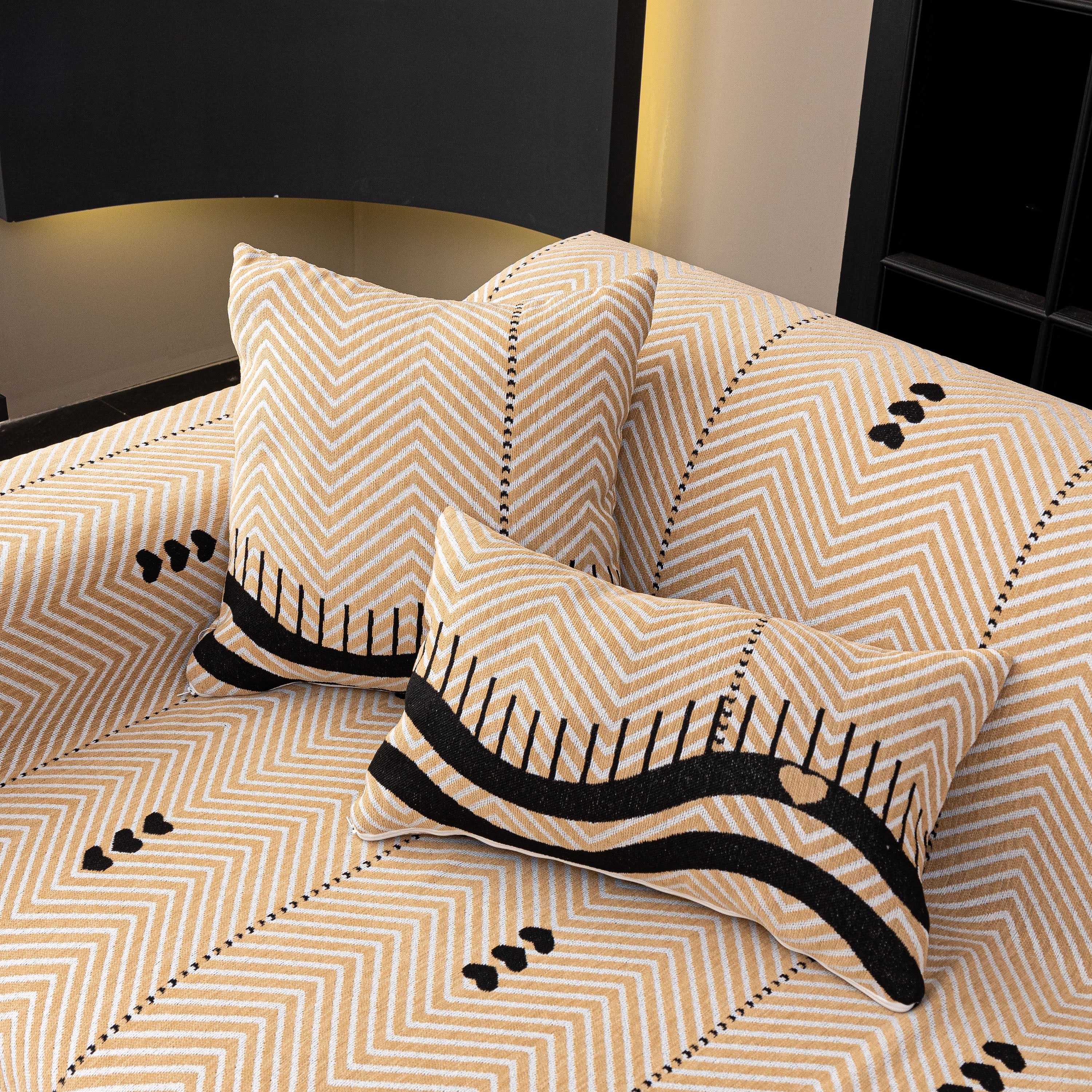 Chenille Sofa Throw Cover, Textured Chevron Decorative Couch Blanket for Living Room - Image 47