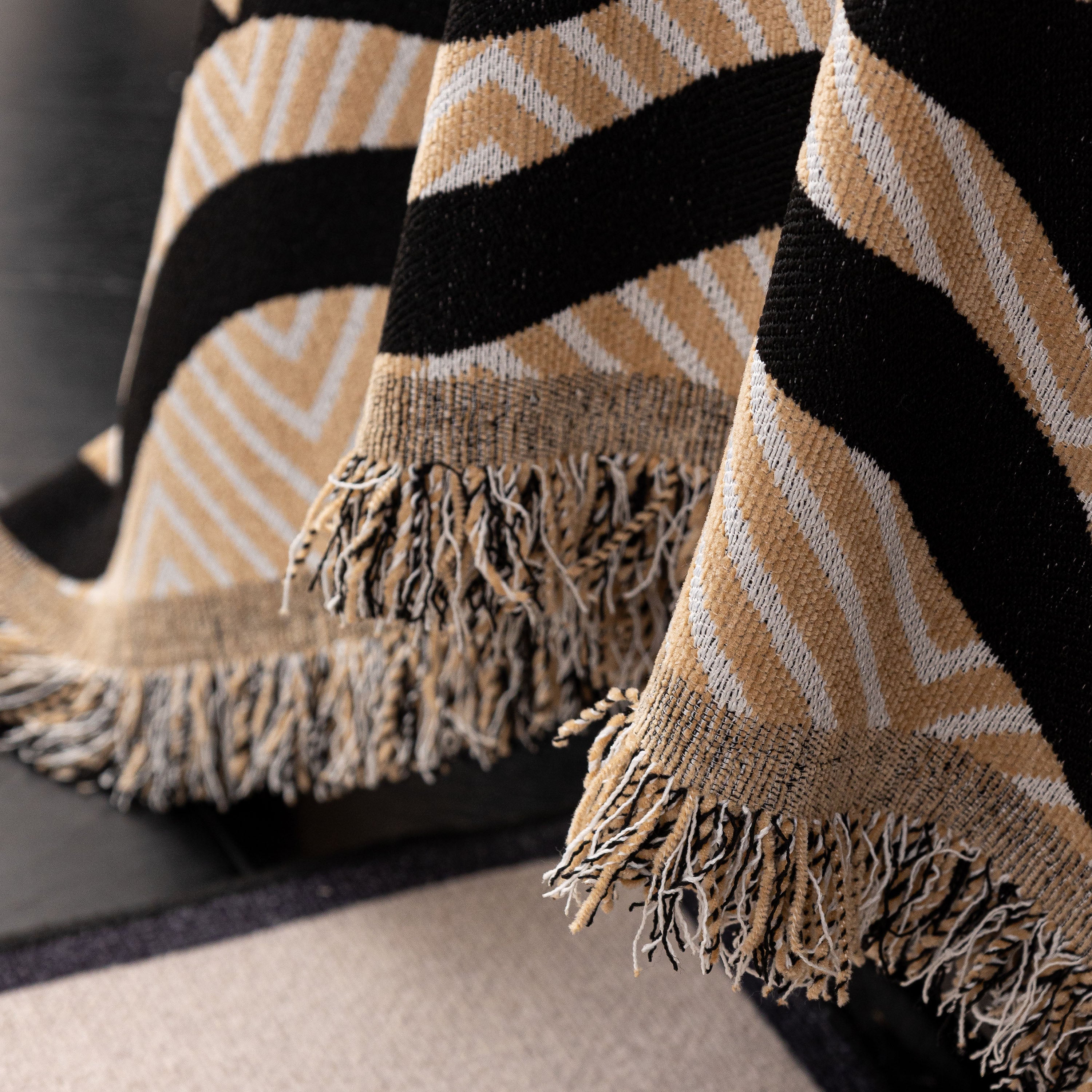 Chenille Sofa Throw Cover, Textured Chevron Decorative Couch Blanket for Living Room - Image 50