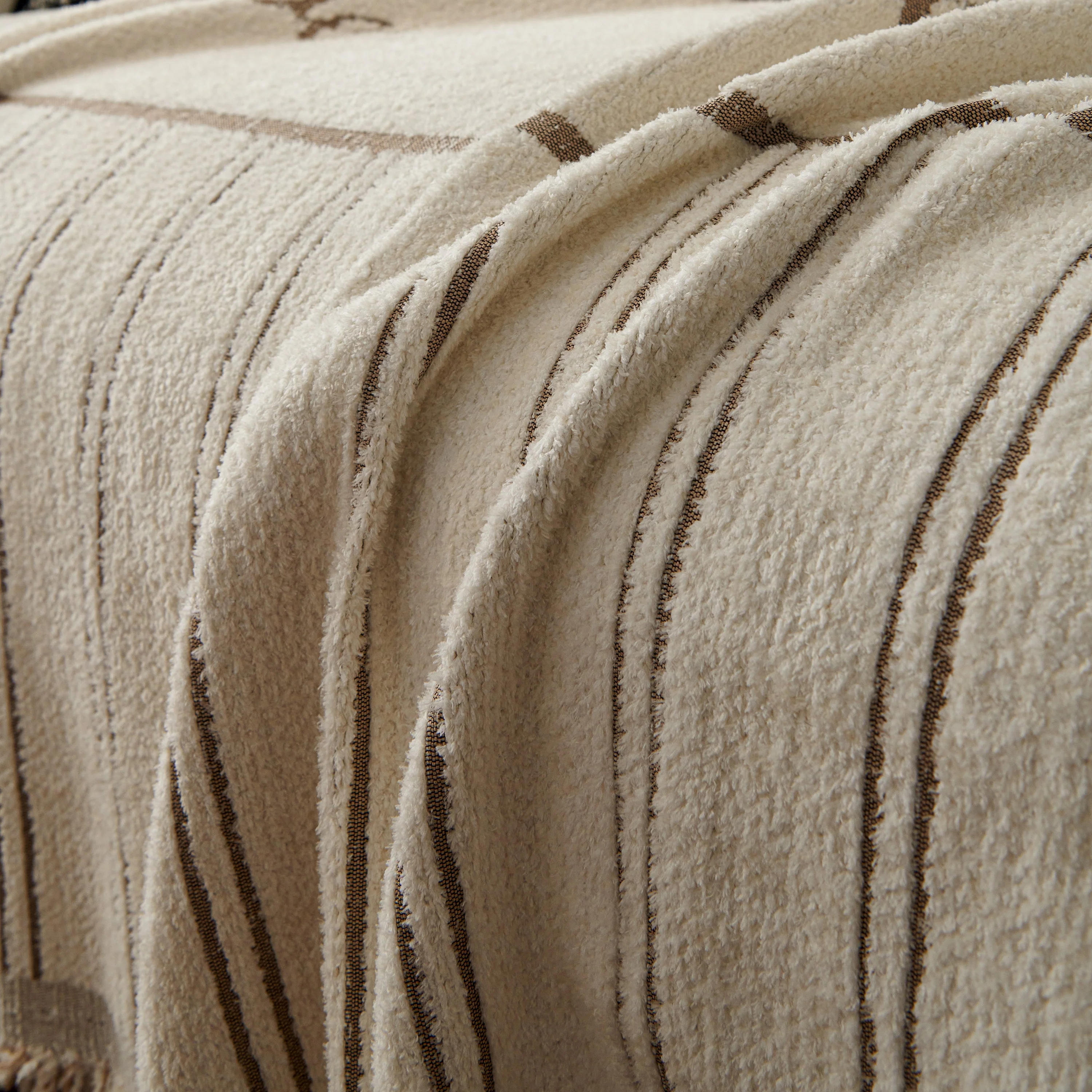 Chenille Striped Floral Couch Cover Sofa Slipcover for Most Shape Sofas, Reversible Sofa Throw Cover - Image 86