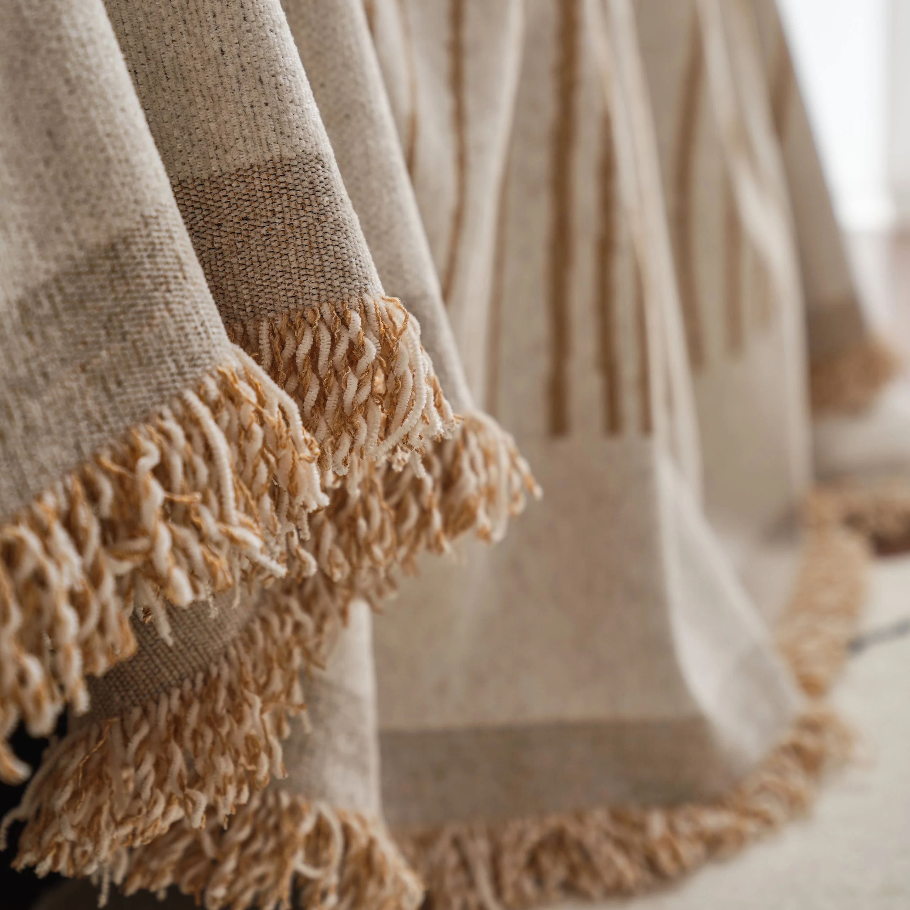 Chenille Striped Sofa Throw Blanket, Furniture Throw Covers Living Room Couch Cover - Image 54