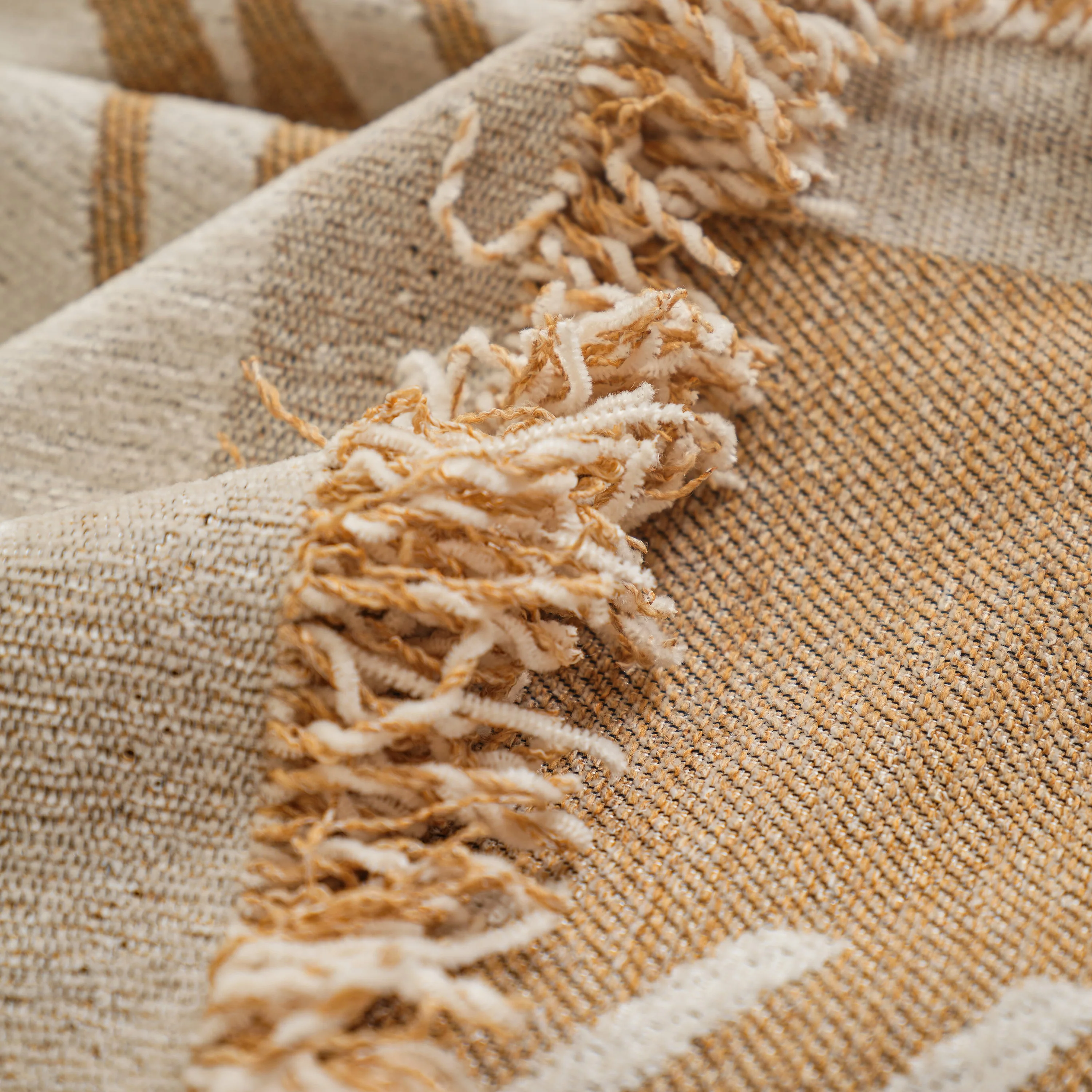 Chenille Striped Sofa Throw Blanket, Furniture Throw Covers Living Room Couch Cover - Image 56