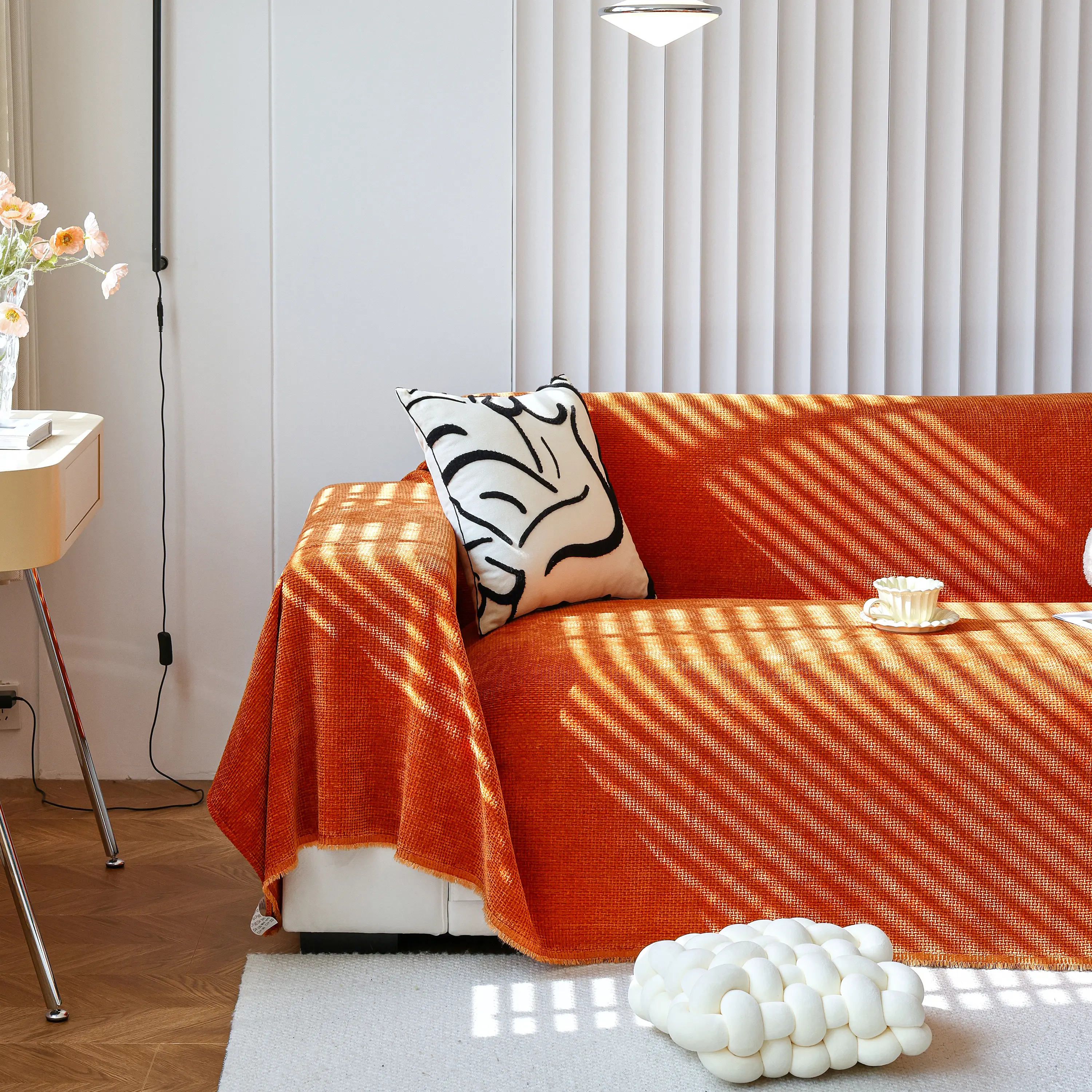 Chenille Thickened Solid Couch Blanket Throws, Reversible Couch Covers for Sectional Couches - Image 101