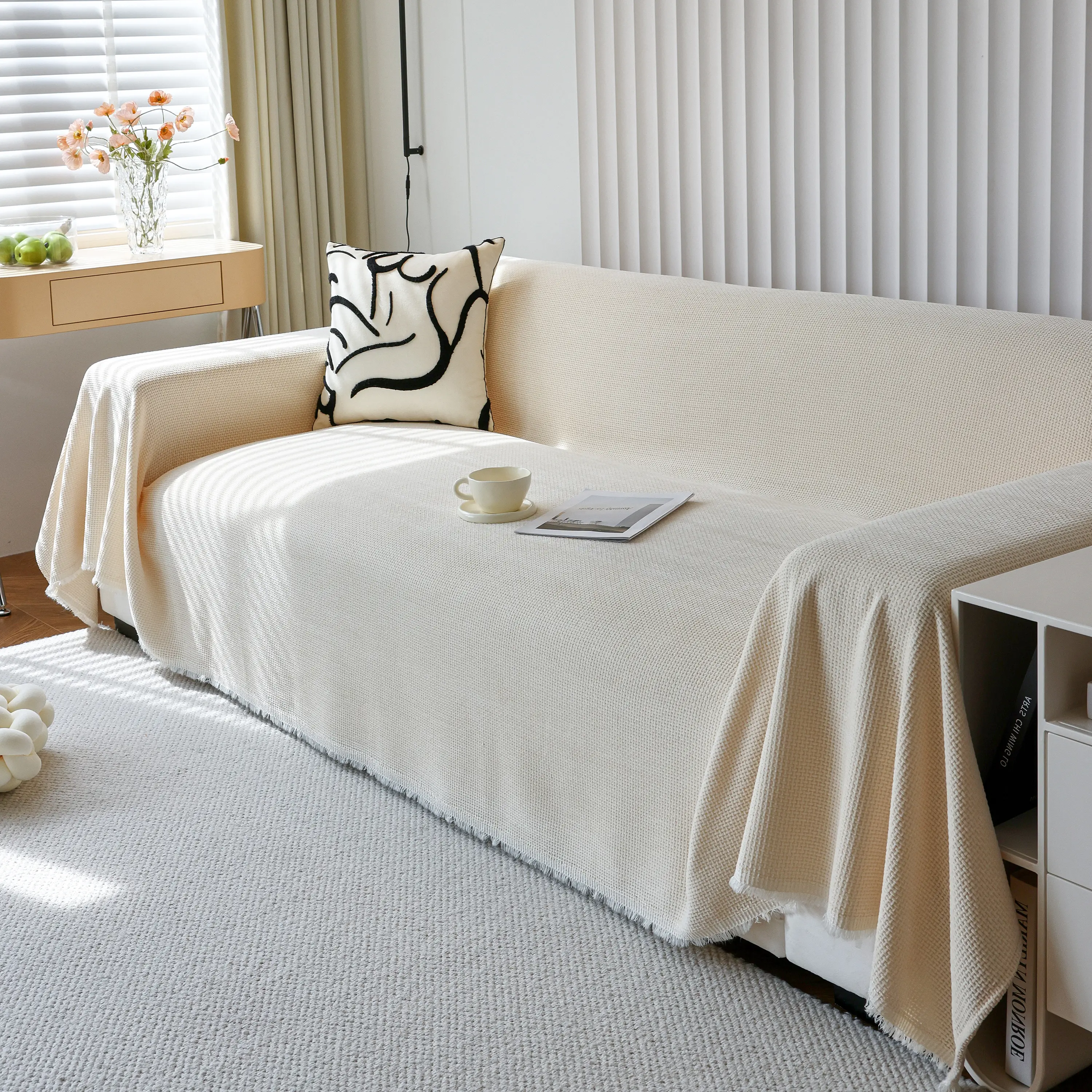 Chenille Thickened Solid Couch Blanket Throws, Reversible Couch Covers for Sectional Couches - Image 12