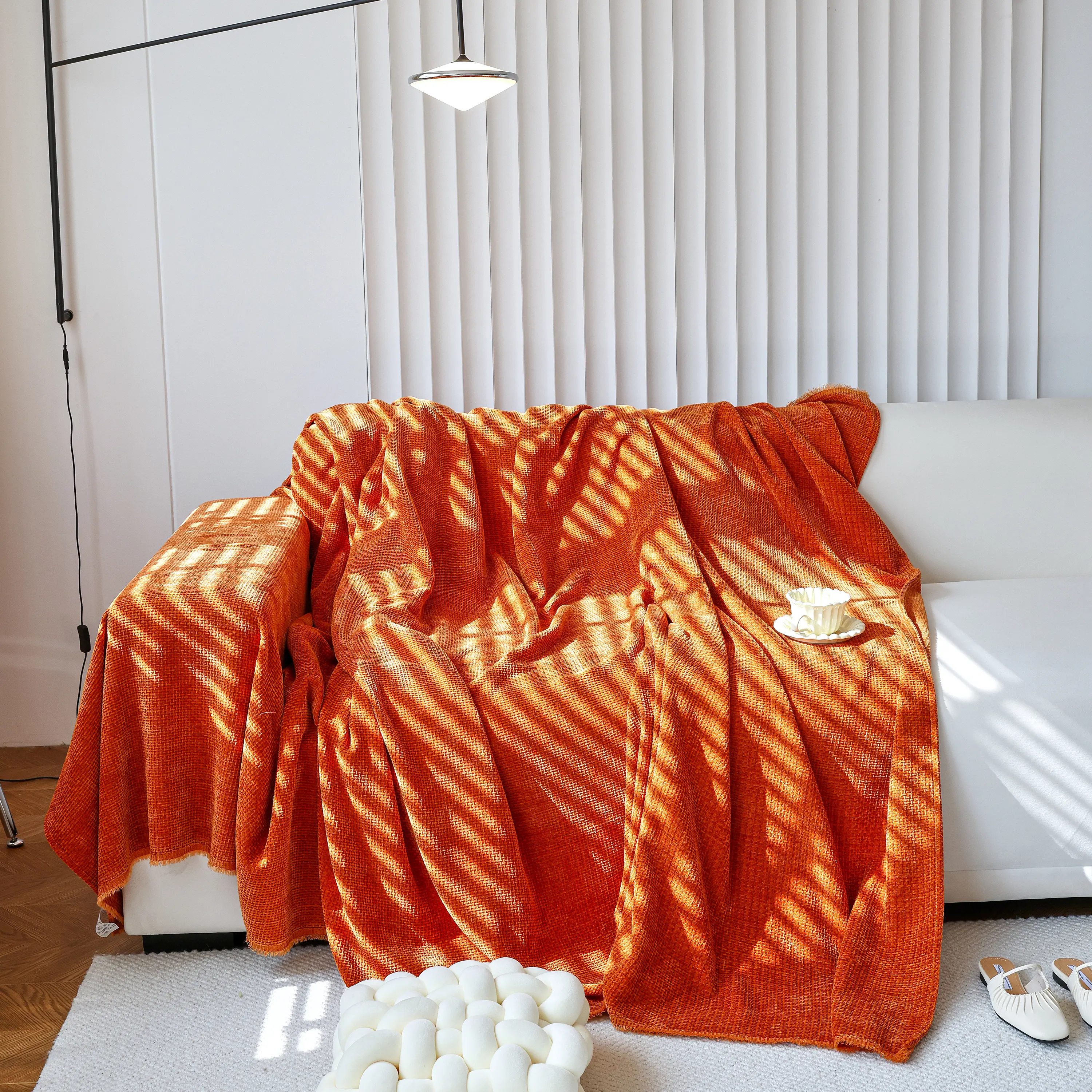 Chenille Thickened Solid Couch Blanket Throws, Reversible Couch Covers for Sectional Couches - Image 120