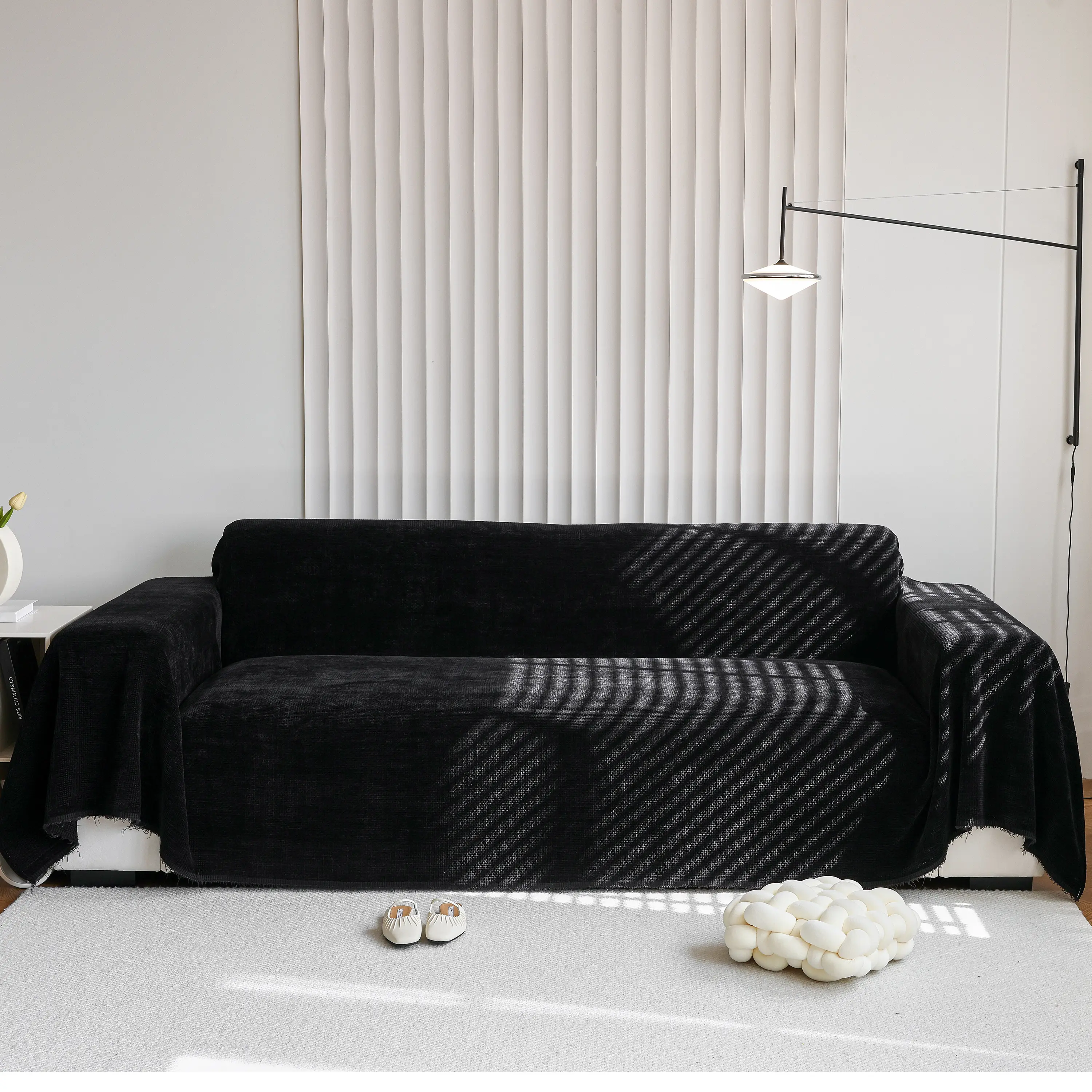 Chenille Thickened Solid Couch Blanket Throws, Reversible Couch Covers for Sectional Couches - Image 123