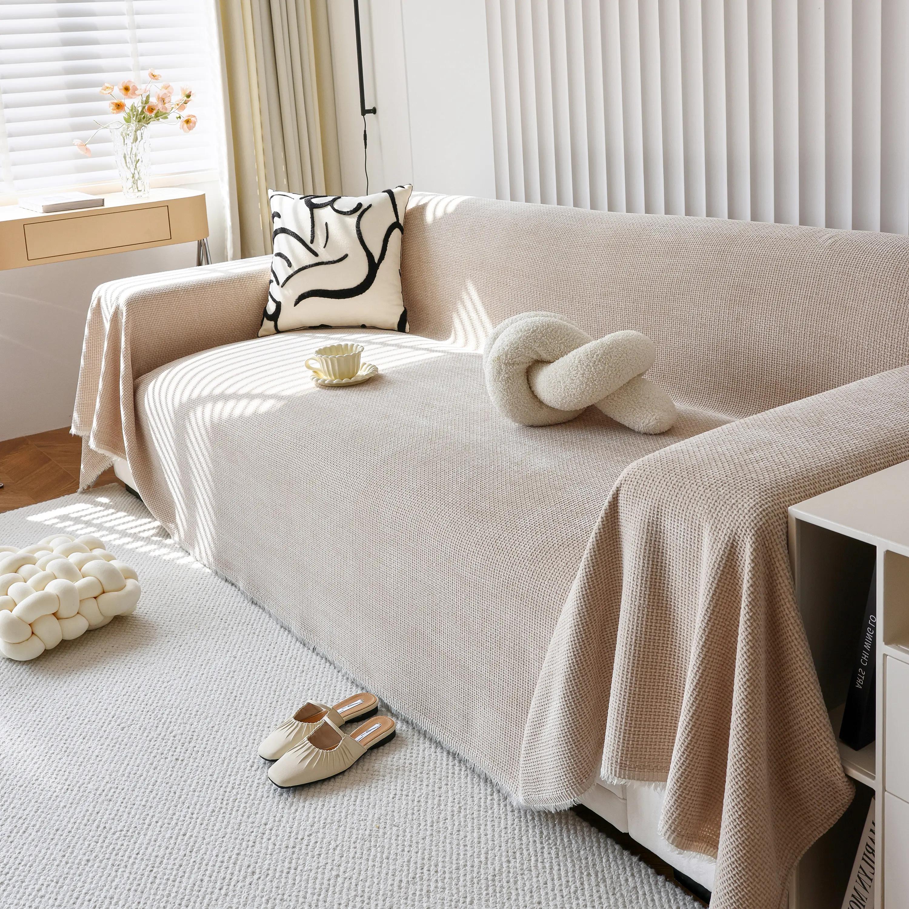 Chenille Thickened Solid Couch Blanket Throws, Reversible Couch Covers for Sectional Couches - Image 15