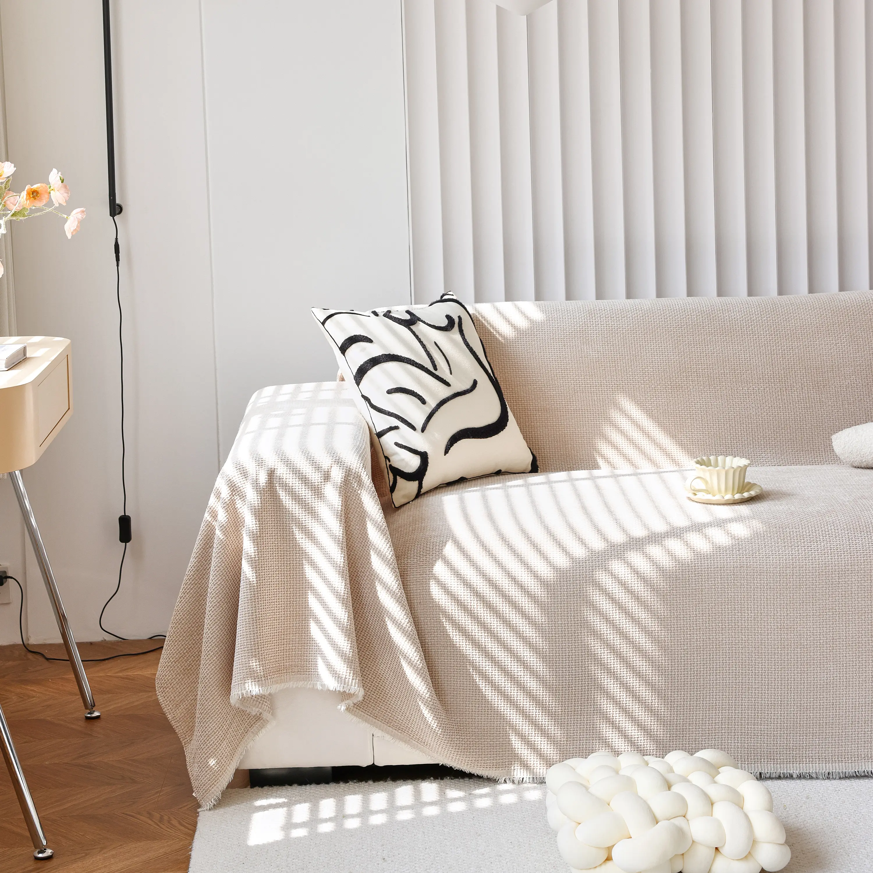 Chenille Thickened Solid Couch Blanket Throws, Reversible Couch Covers for Sectional Couches - Image 153