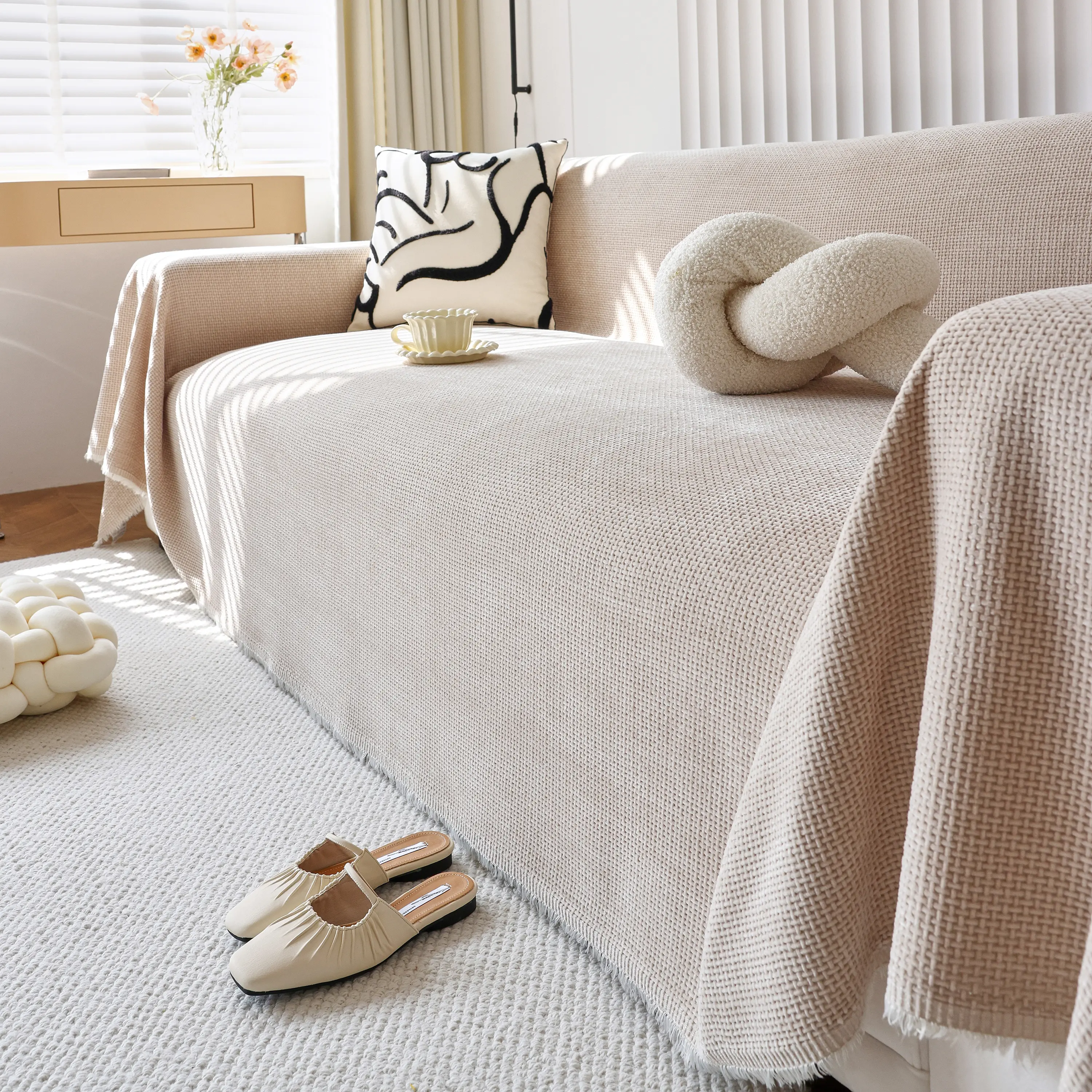 Chenille Thickened Solid Couch Blanket Throws, Reversible Couch Covers for Sectional Couches - Image 161