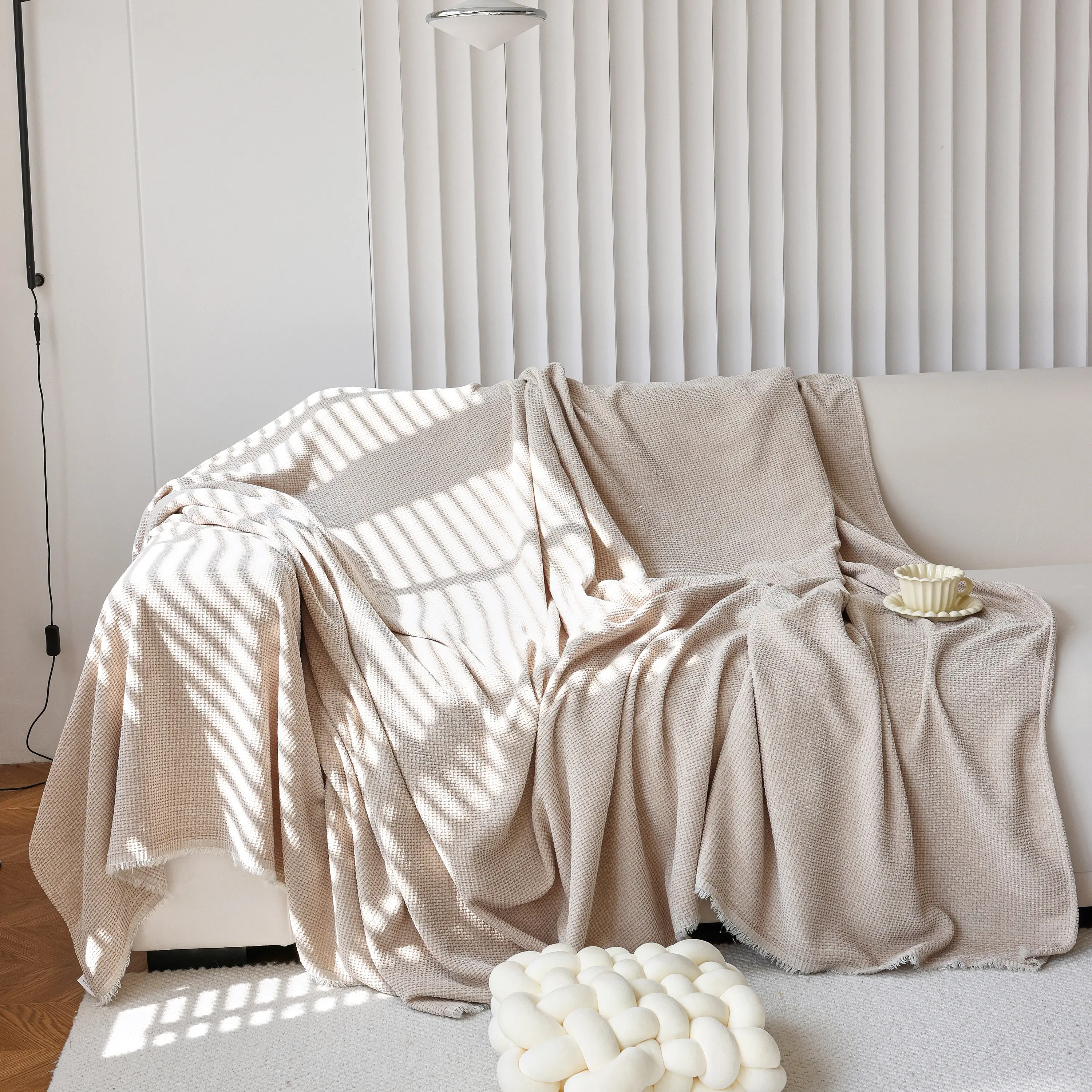 Chenille Thickened Solid Couch Blanket Throws, Reversible Couch Covers for Sectional Couches - Image 174