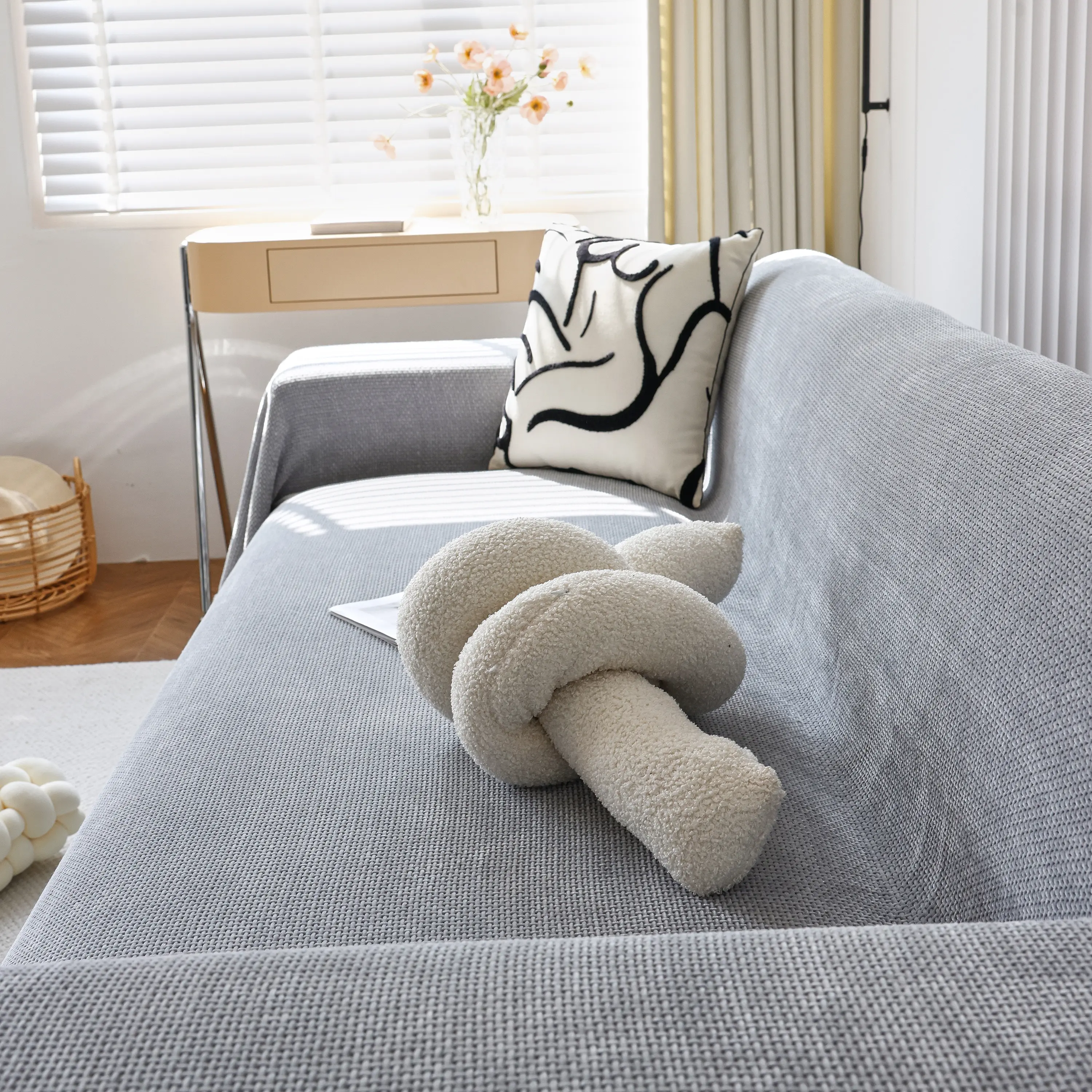 Chenille Thickened Solid Couch Blanket Throws, Reversible Couch Covers for Sectional Couches - Image 189