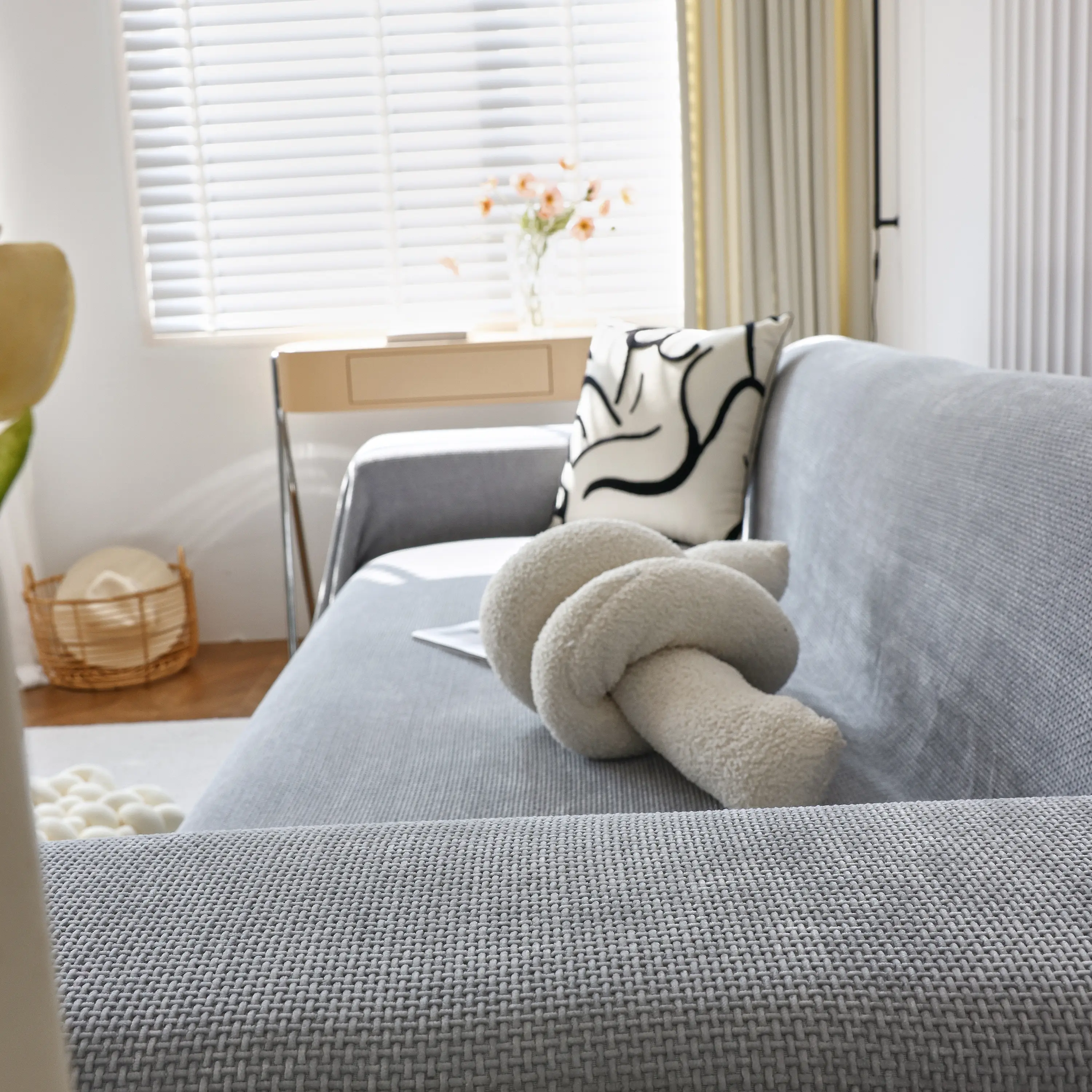 Chenille Thickened Solid Couch Blanket Throws, Reversible Couch Covers for Sectional Couches - Image 190