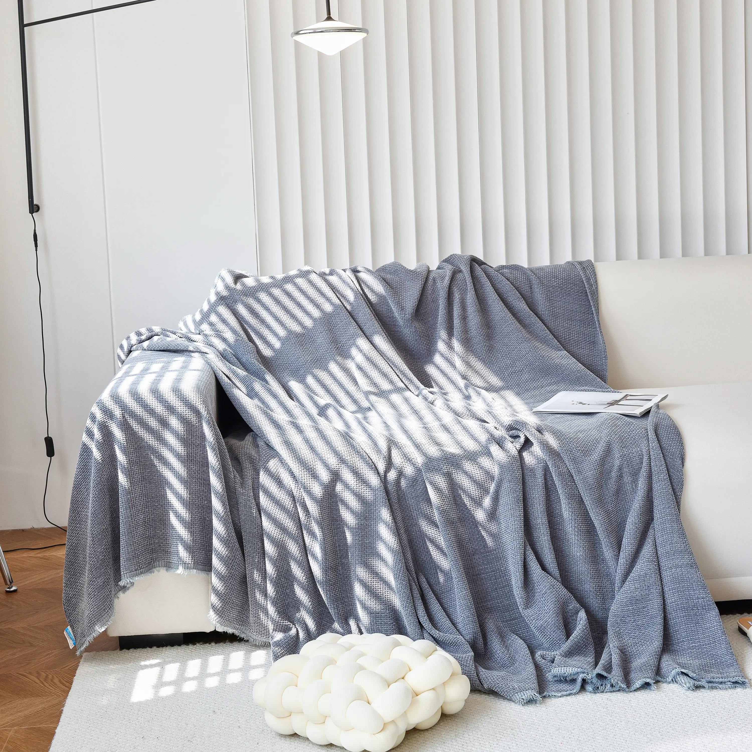 Chenille Thickened Solid Couch Blanket Throws, Reversible Couch Covers for Sectional Couches - Image 38