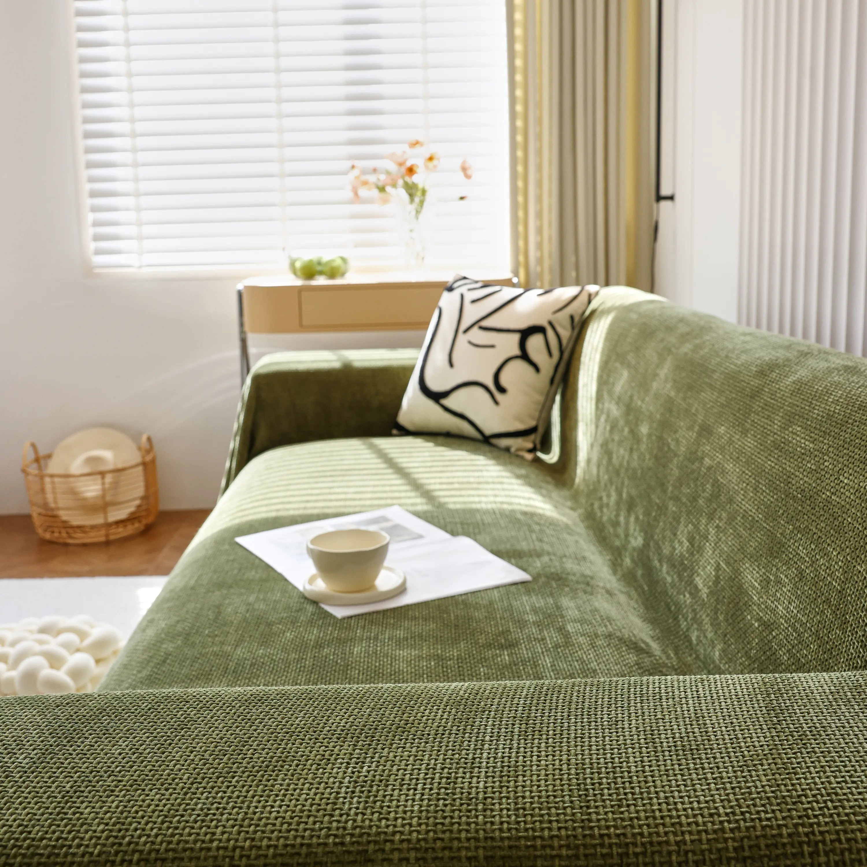 Chenille Thickened Solid Couch Blanket Throws, Reversible Couch Covers for Sectional Couches - Image 49