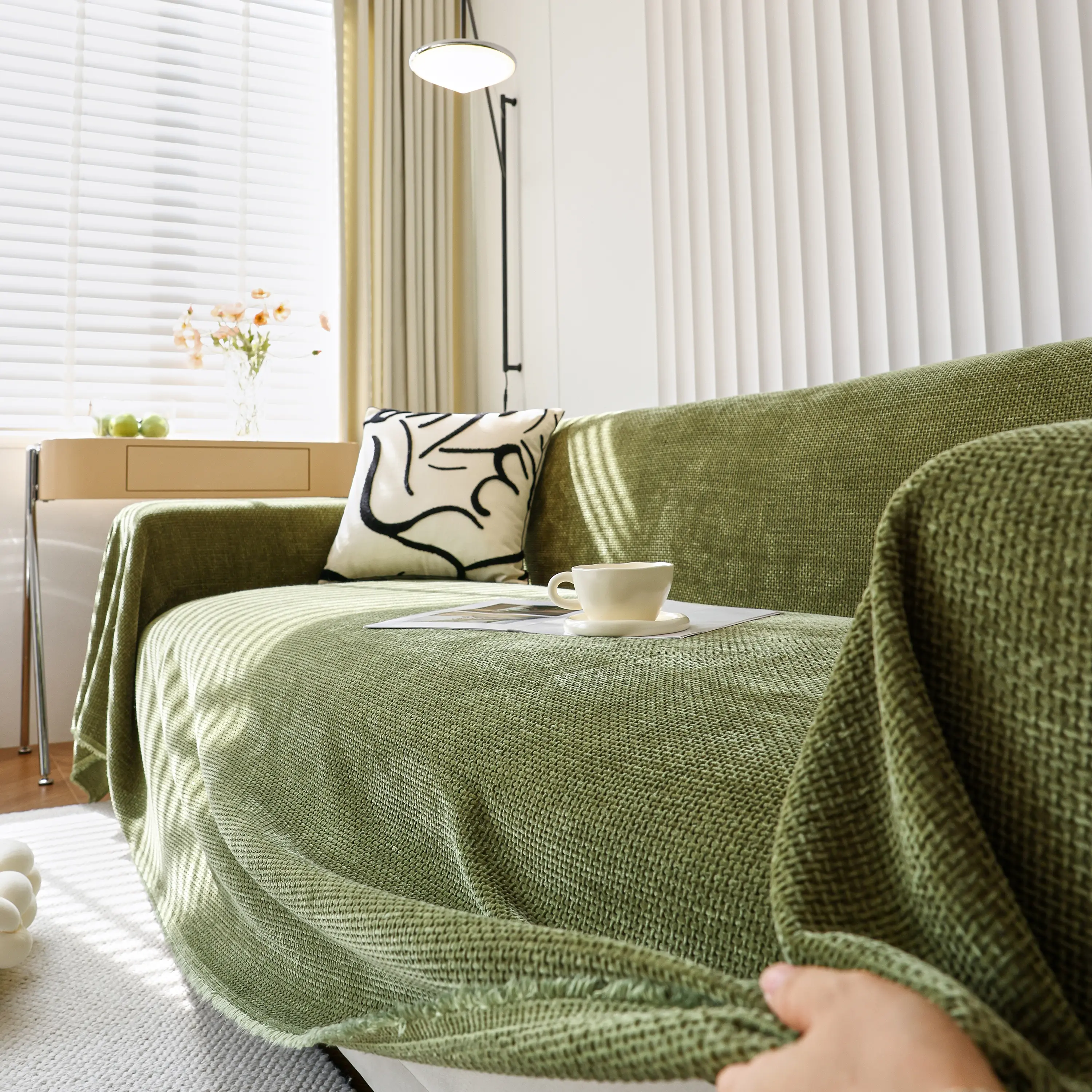 Chenille Thickened Solid Couch Blanket Throws, Reversible Couch Covers for Sectional Couches - Image 54