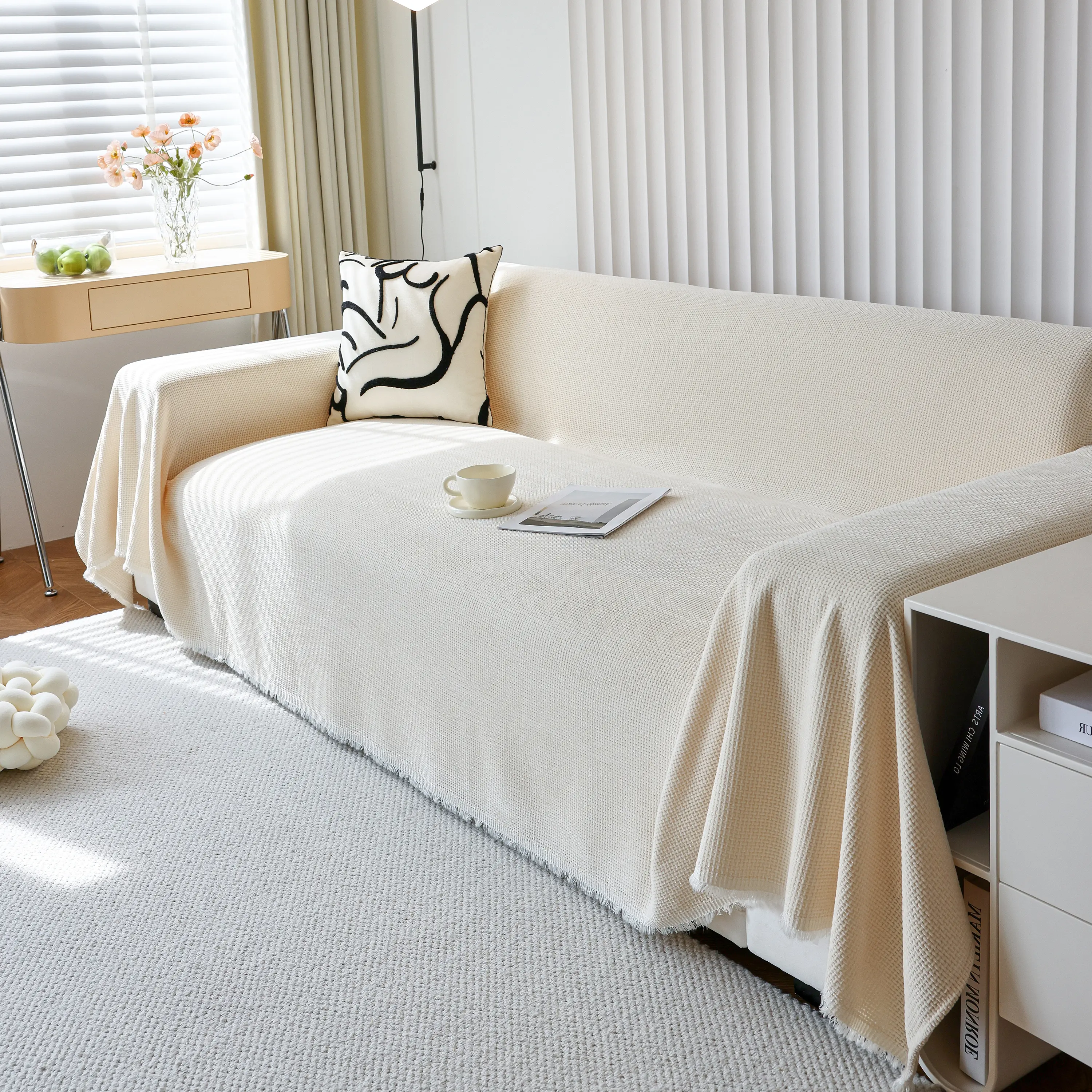 Chenille Thickened Solid Couch Blanket Throws, Reversible Couch Covers for Sectional Couches - Image 74