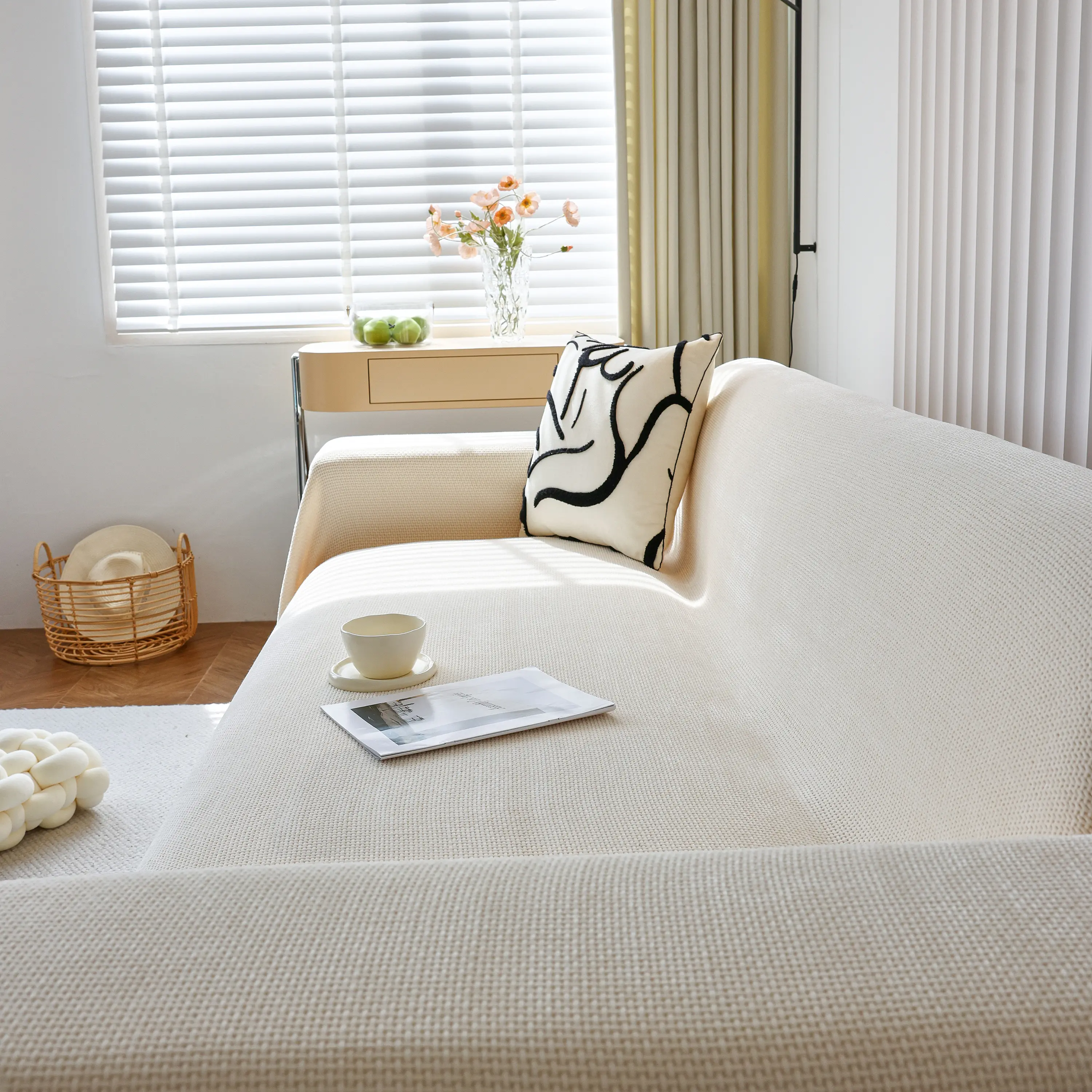 Chenille Thickened Solid Couch Blanket Throws, Reversible Couch Covers for Sectional Couches - Image 76