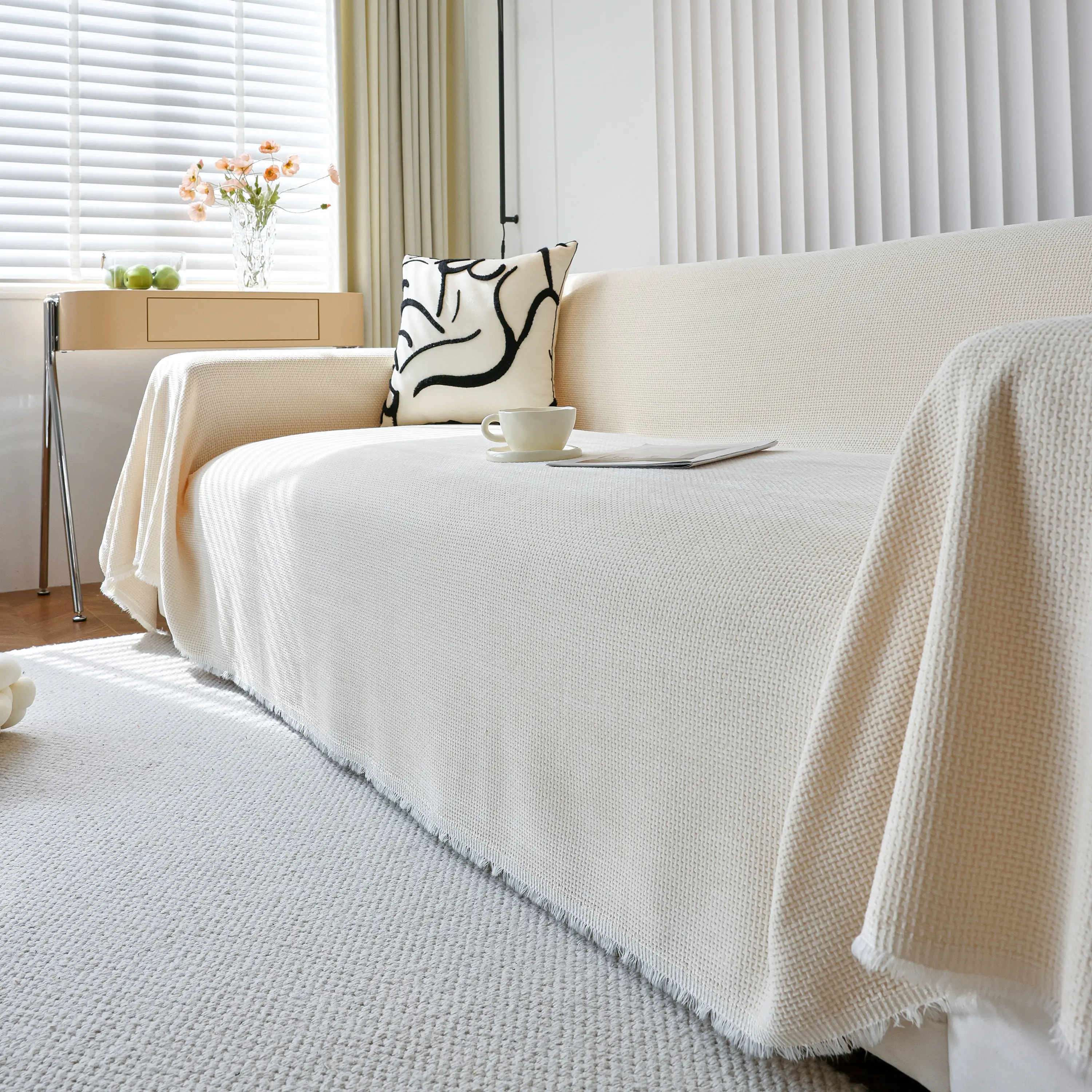 Chenille Thickened Solid Couch Blanket Throws, Reversible Couch Covers for Sectional Couches - Image 78