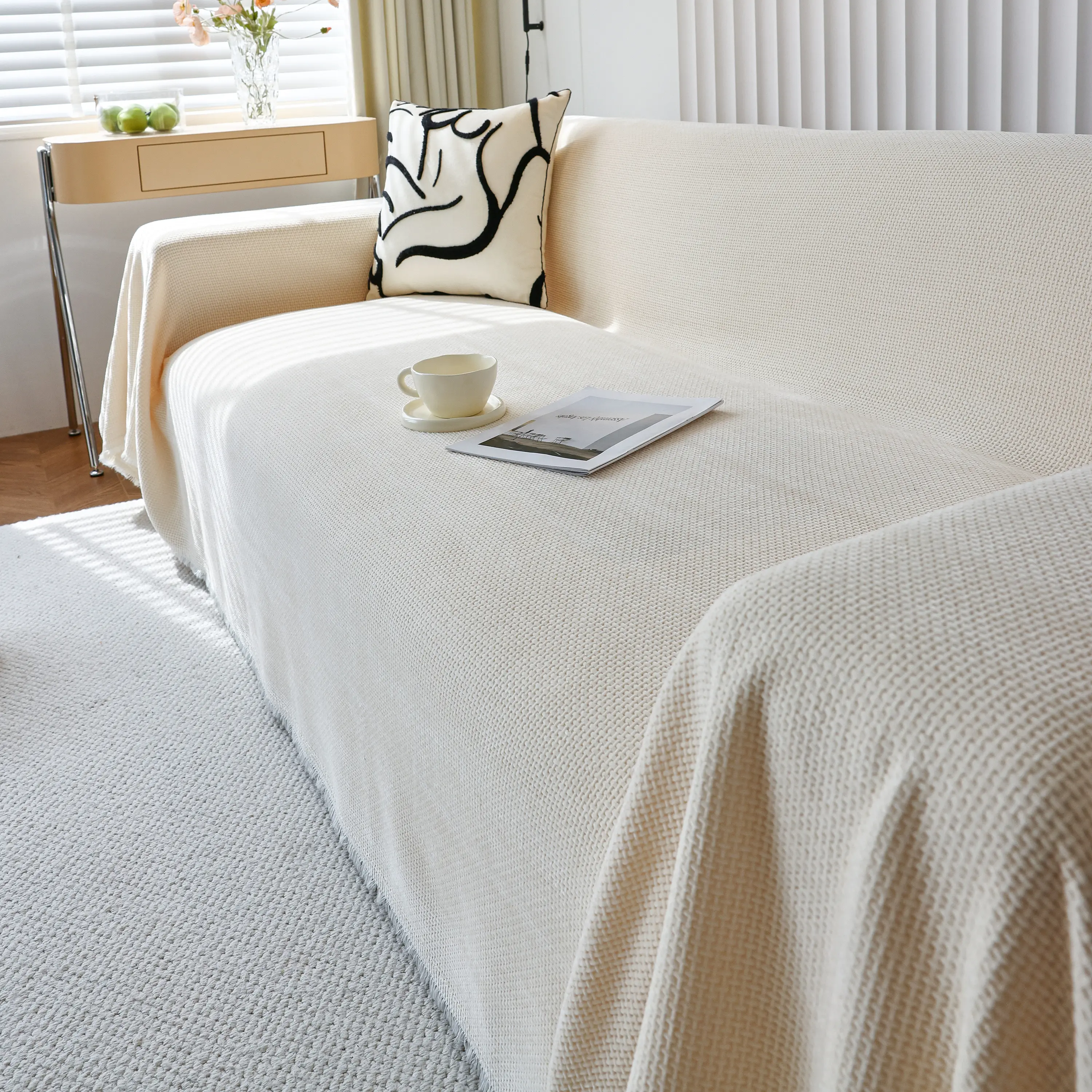 Chenille Thickened Solid Couch Blanket Throws, Reversible Couch Covers for Sectional Couches - Image 79
