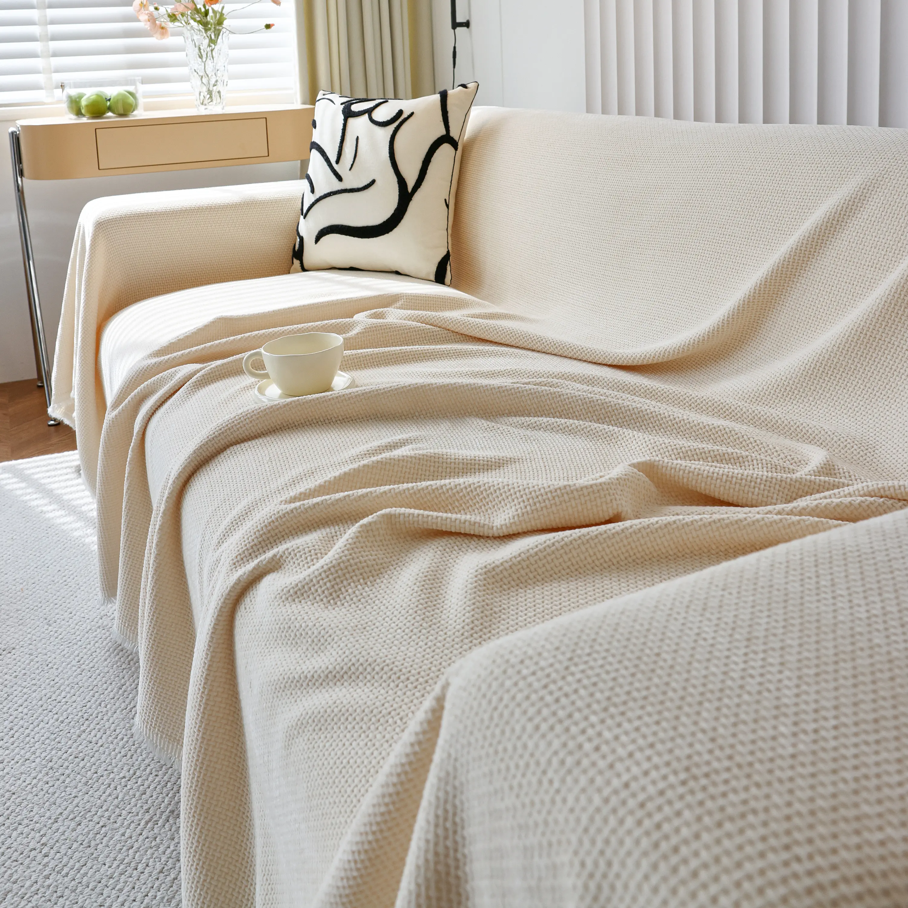 Chenille Thickened Solid Couch Blanket Throws, Reversible Couch Covers for Sectional Couches - Image 89
