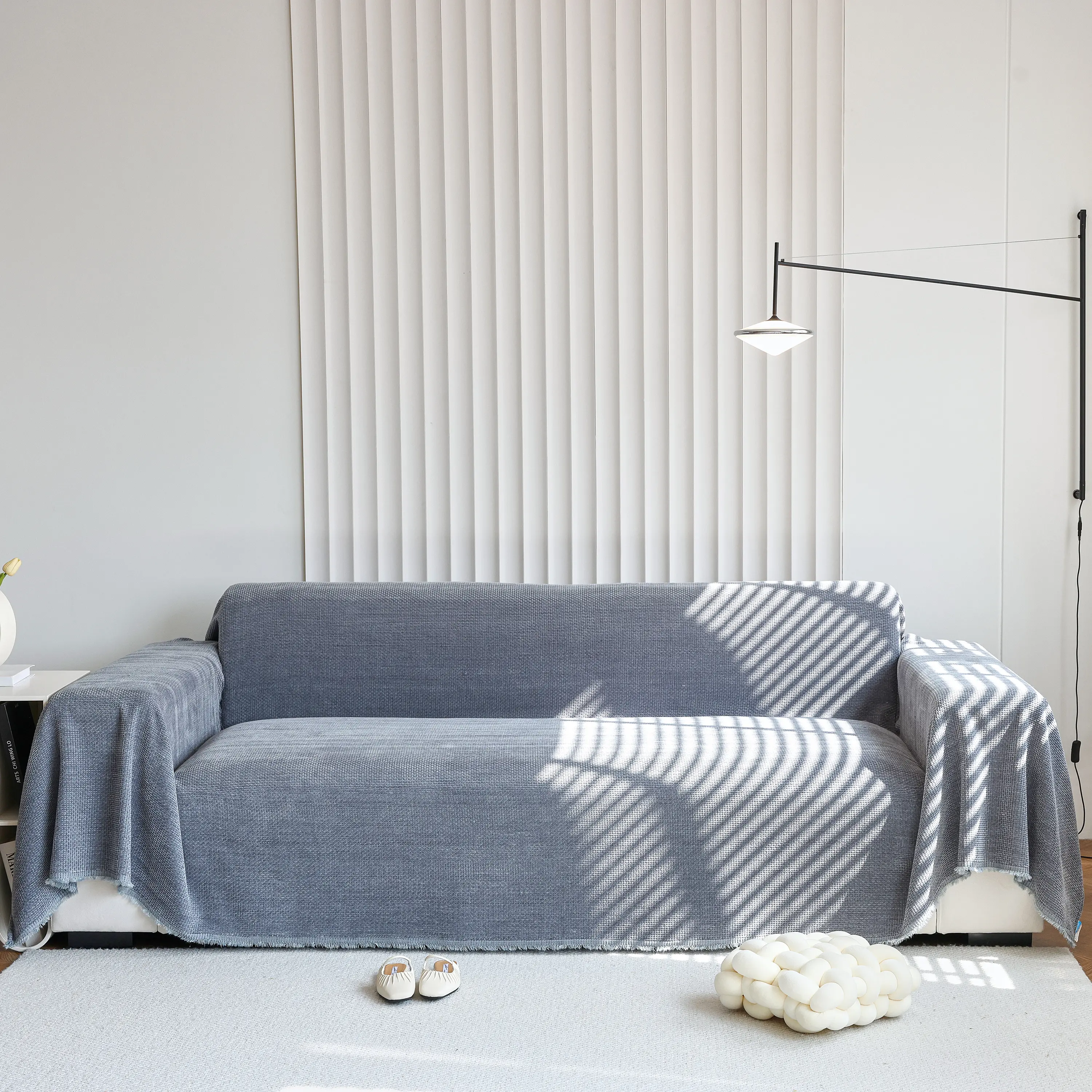 Chenille Thickened Solid Couch Blanket Throws, Reversible Couch Covers for Sectional Couches - Image 9